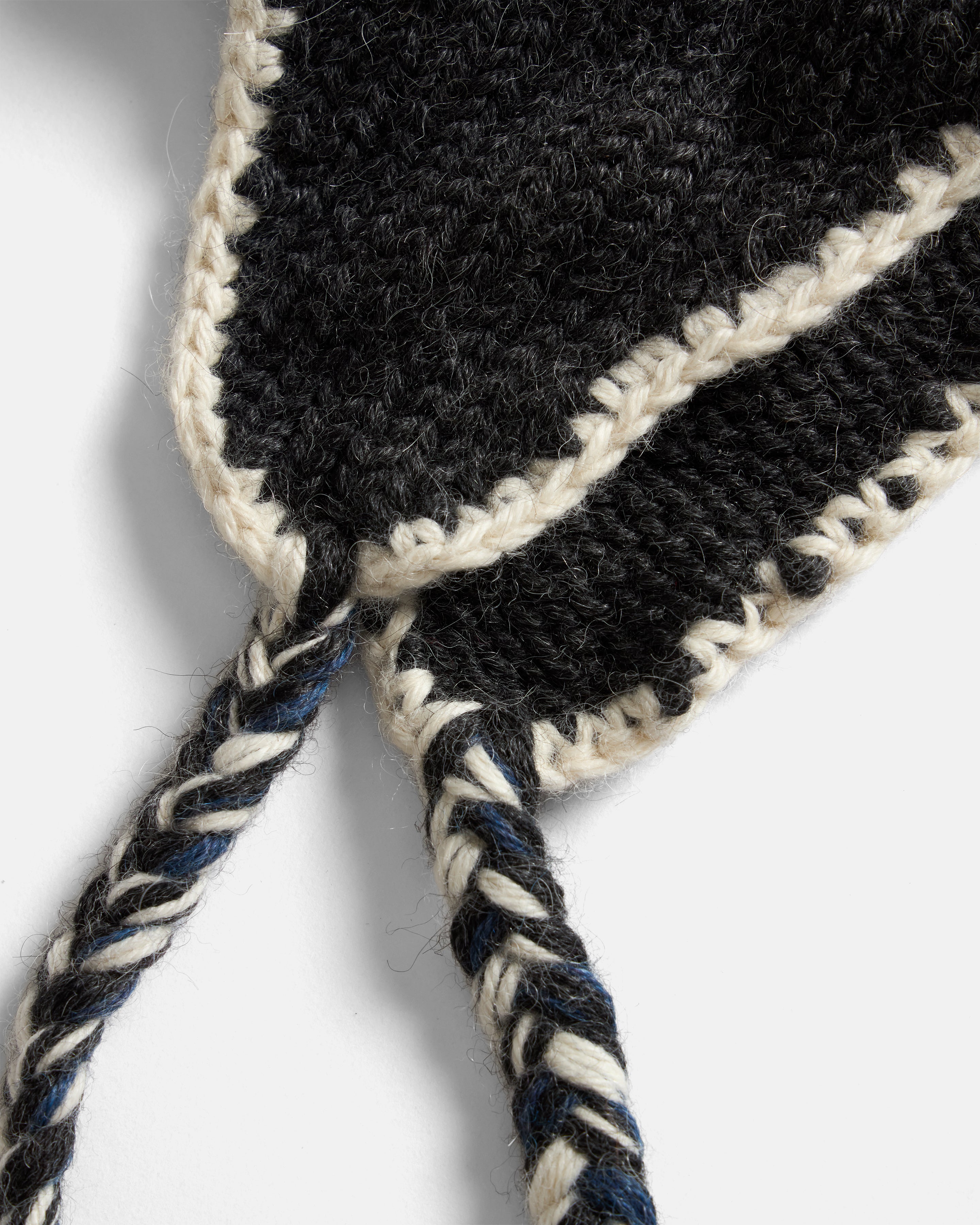 LIAM HANDLOOM KNITTED EARFLAP BEANIE - SLATE GRAY / ECRU / INDIGO BABY ALPACA