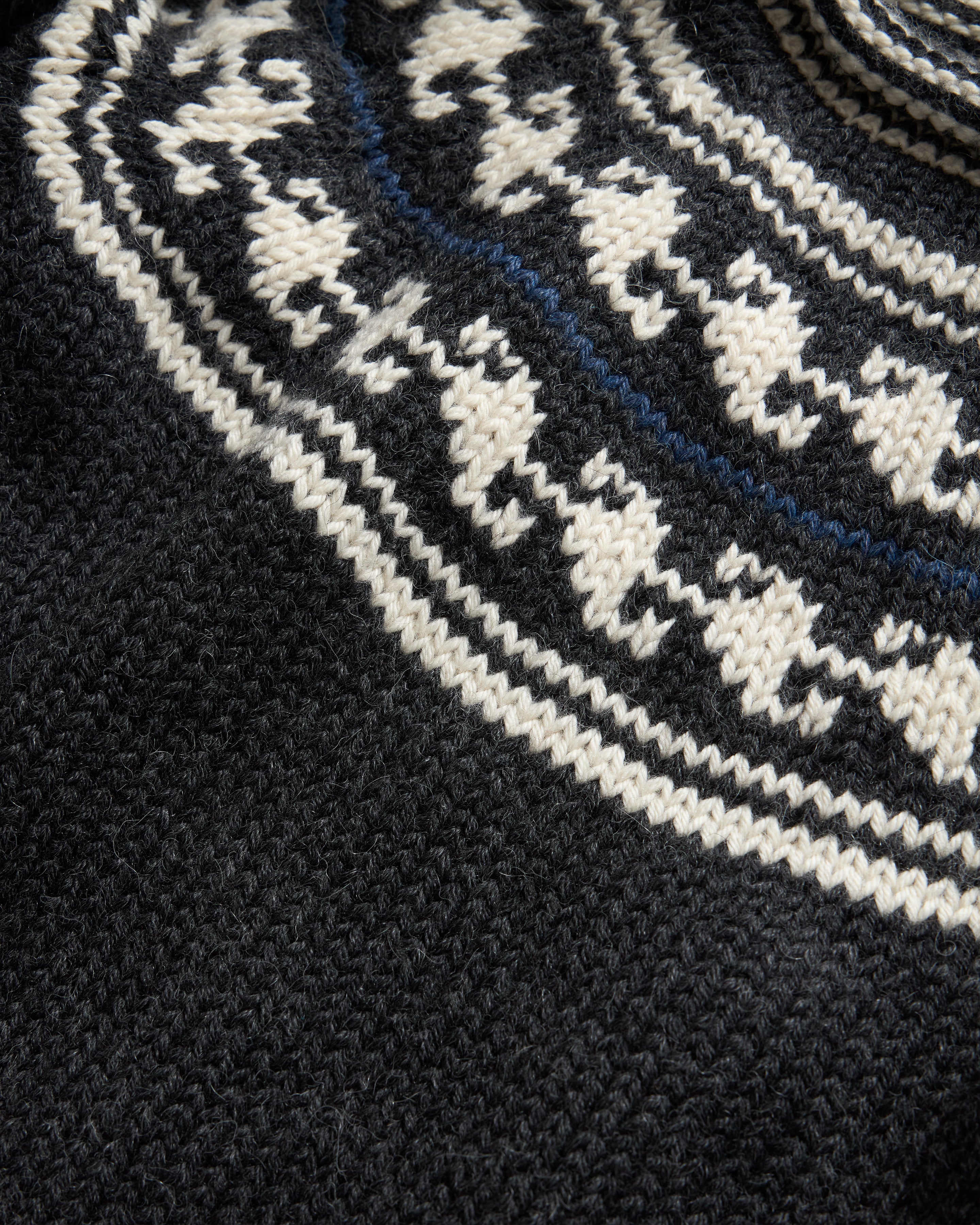FRANKO FAIRISLE ROLLNECK SWEATER - SLATE GRAY / ECRU / INDIGO HANDLOOM BABY ALPACA