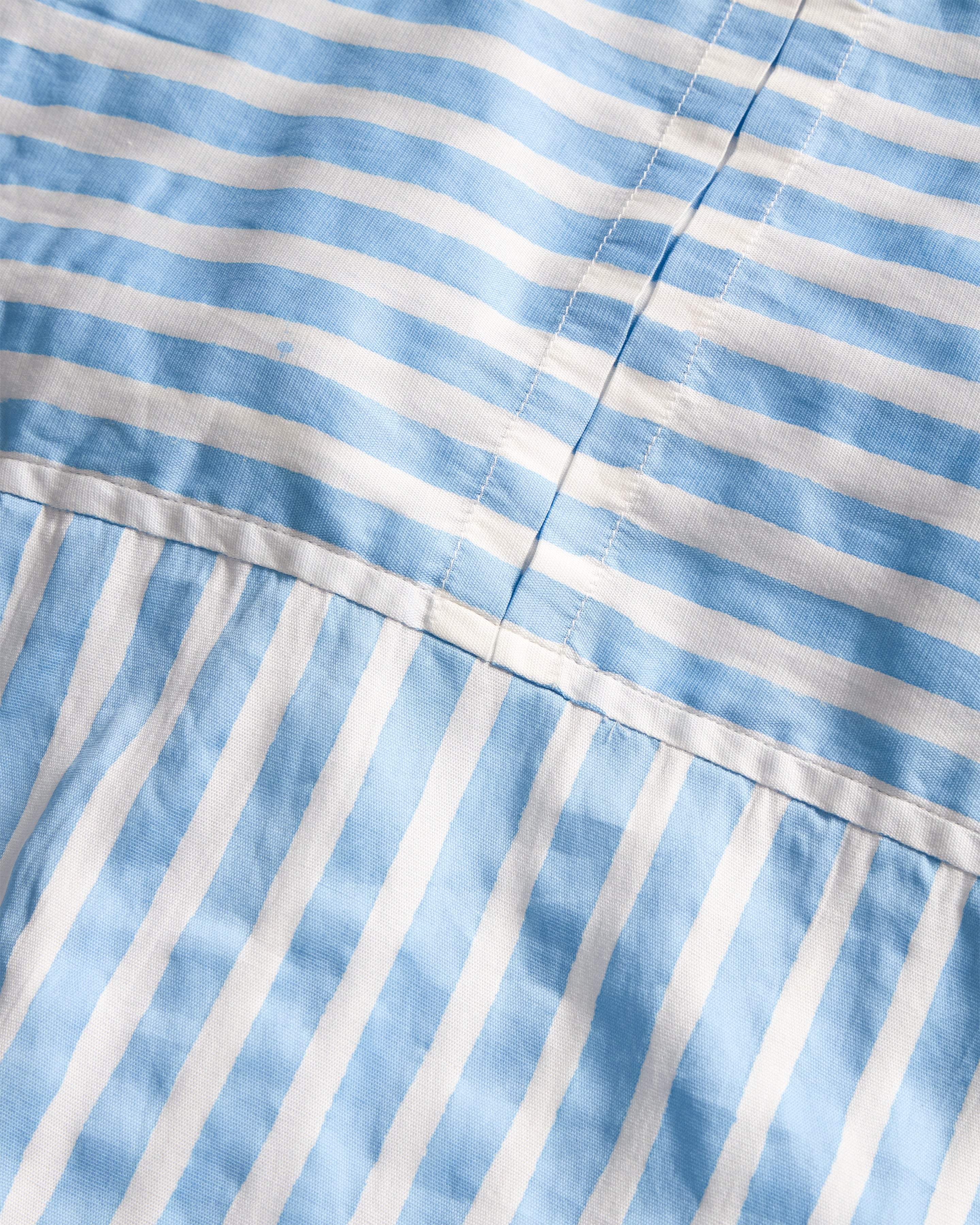 DORMIRE PYJAMA SHIRT - ECRU / WASHED INDIGO HAND-BLOCKPRINTED SUVIN COTTON