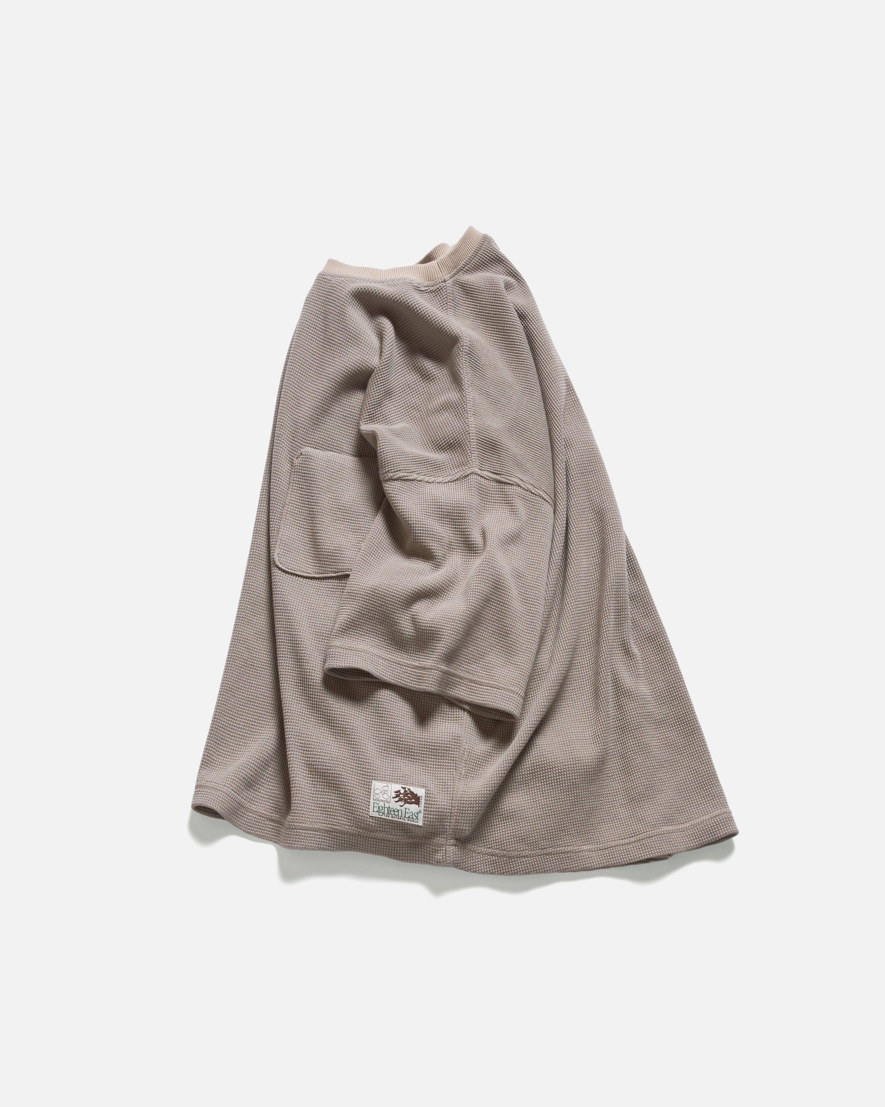 HIROCK LTE HALF SLEEVE CREWNECK - WALNUT TECH COTTON LIGHTWEIGHT THERMAL