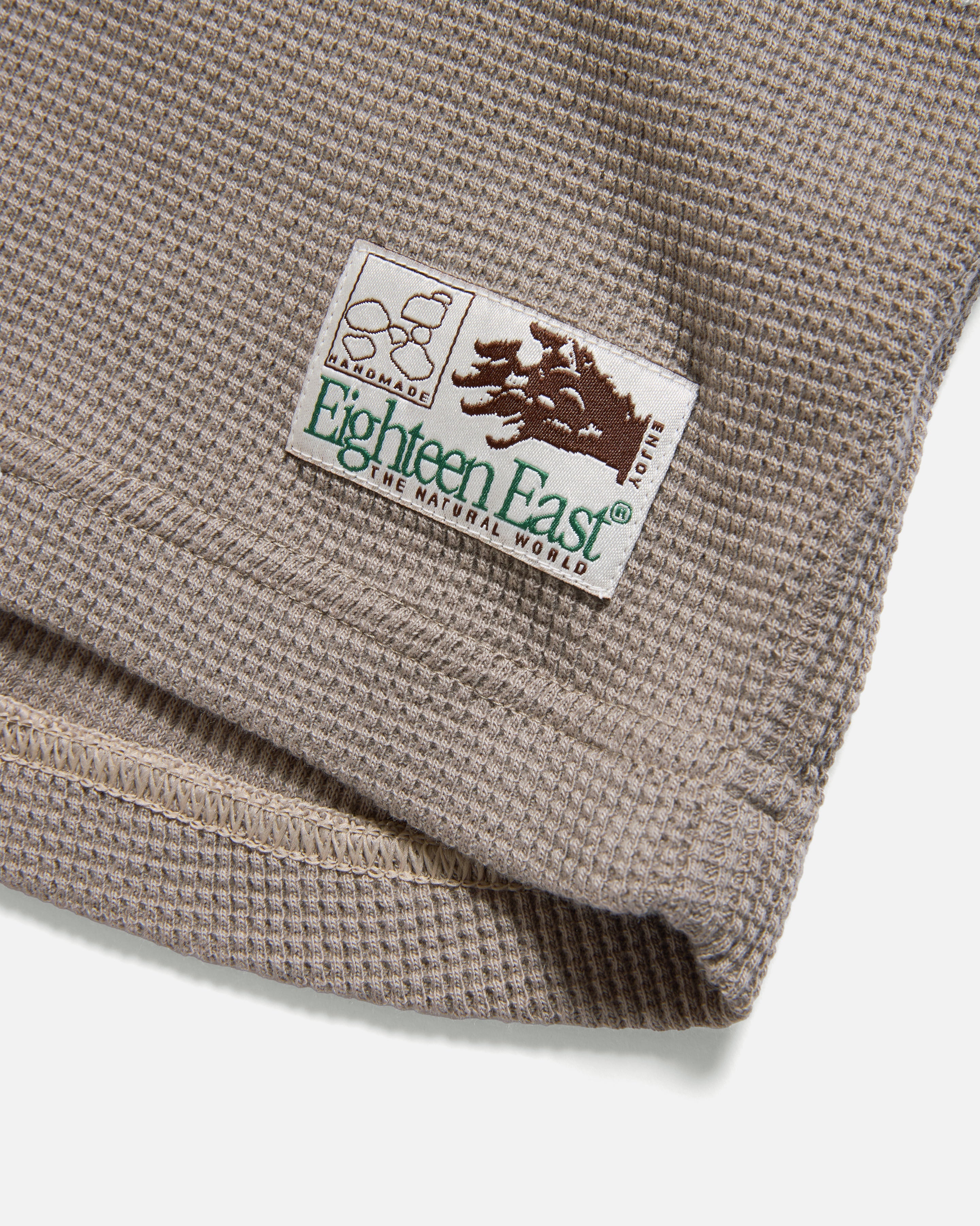 HIROCK LTE HALF SLEEVE CREWNECK - WALNUT TECH COTTON LIGHTWEIGHT THERMAL