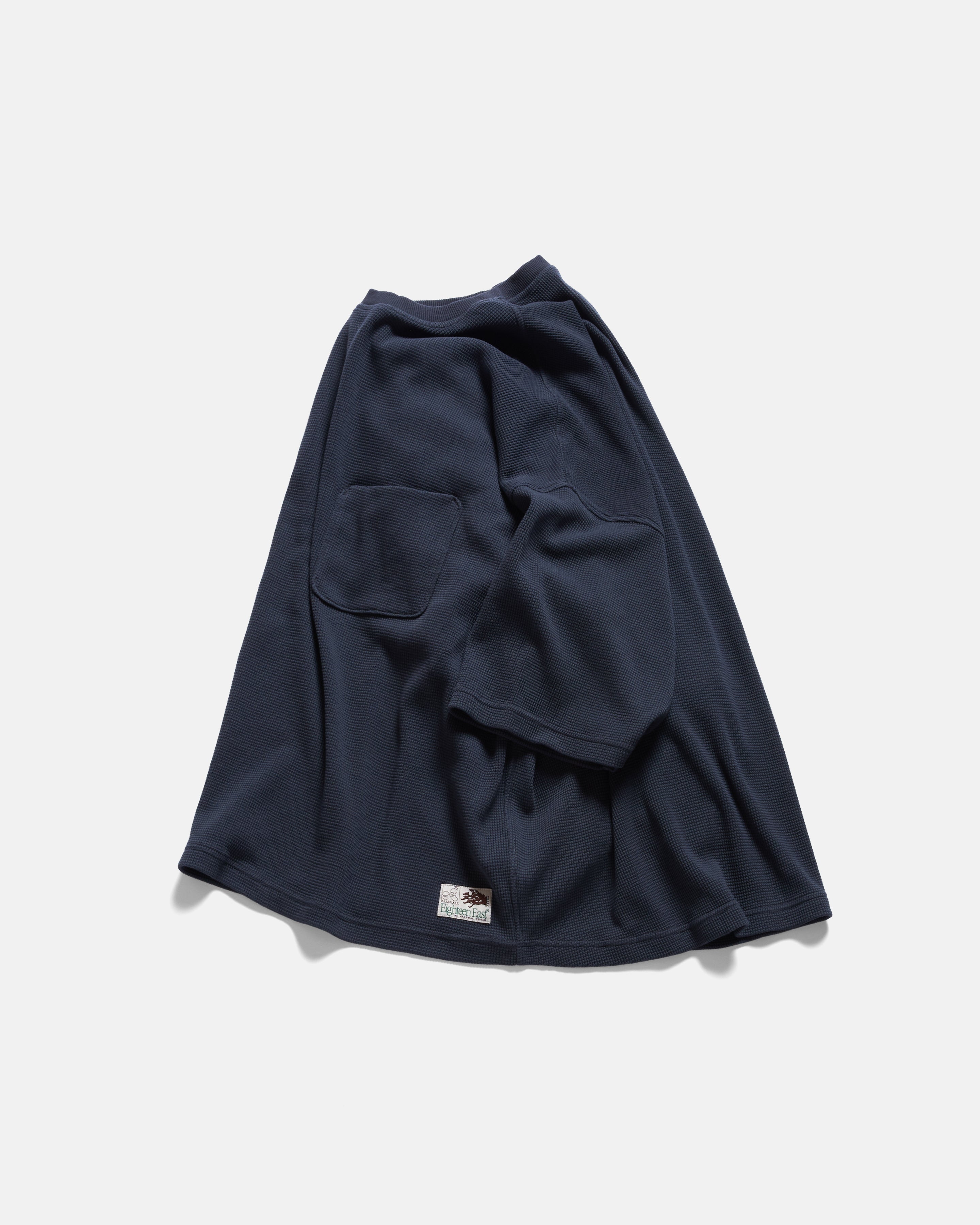 HIROCK LTE HALF SLEEVE CREWNECK - SLATE NAVY TECH COTTON LIGHTWEIGHT THERMAL