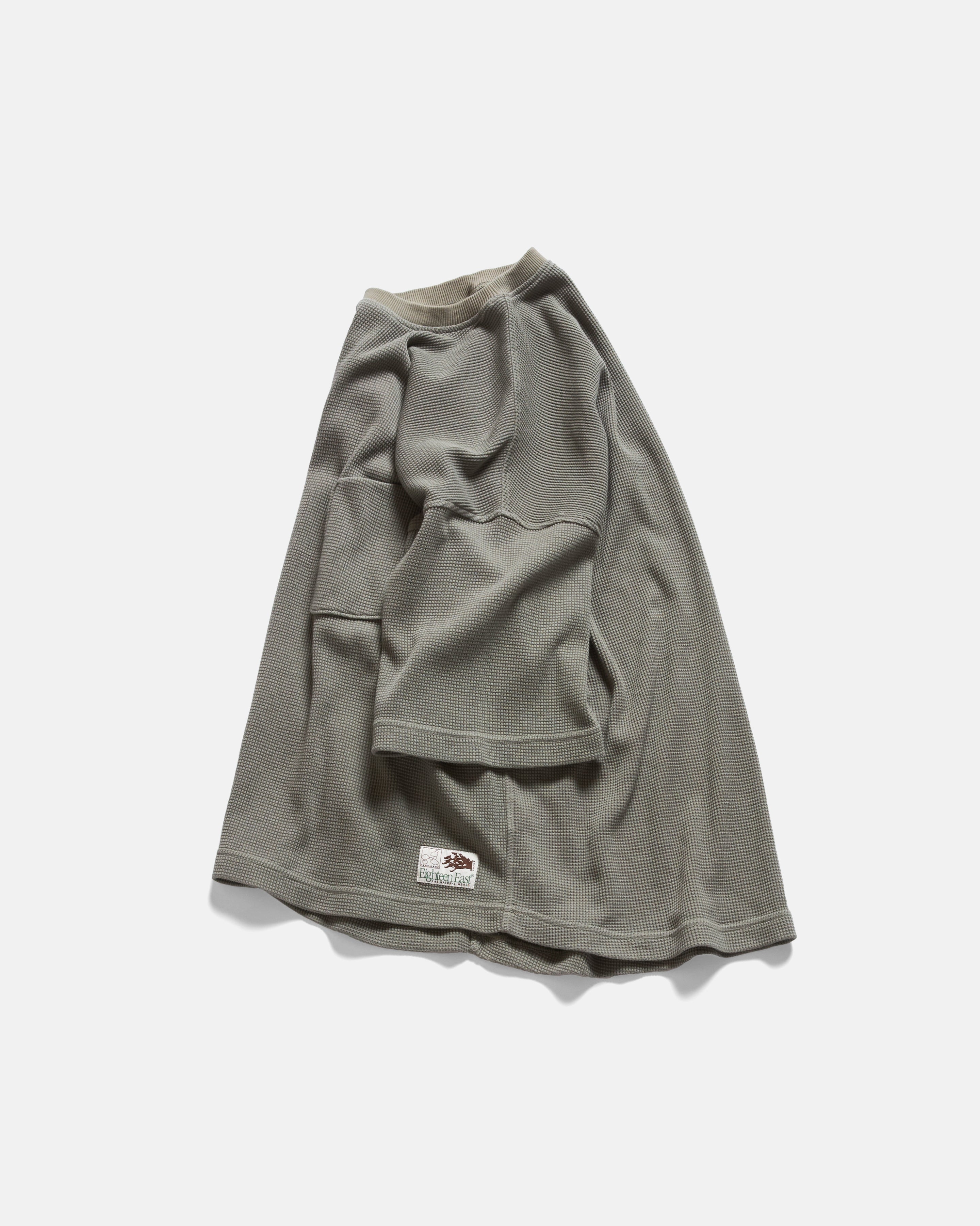 HIROCK LTE HALF SLEEVE CREWNECK - FADED DRAB TECH COTTON LIGHTWEIGHT THERMAL