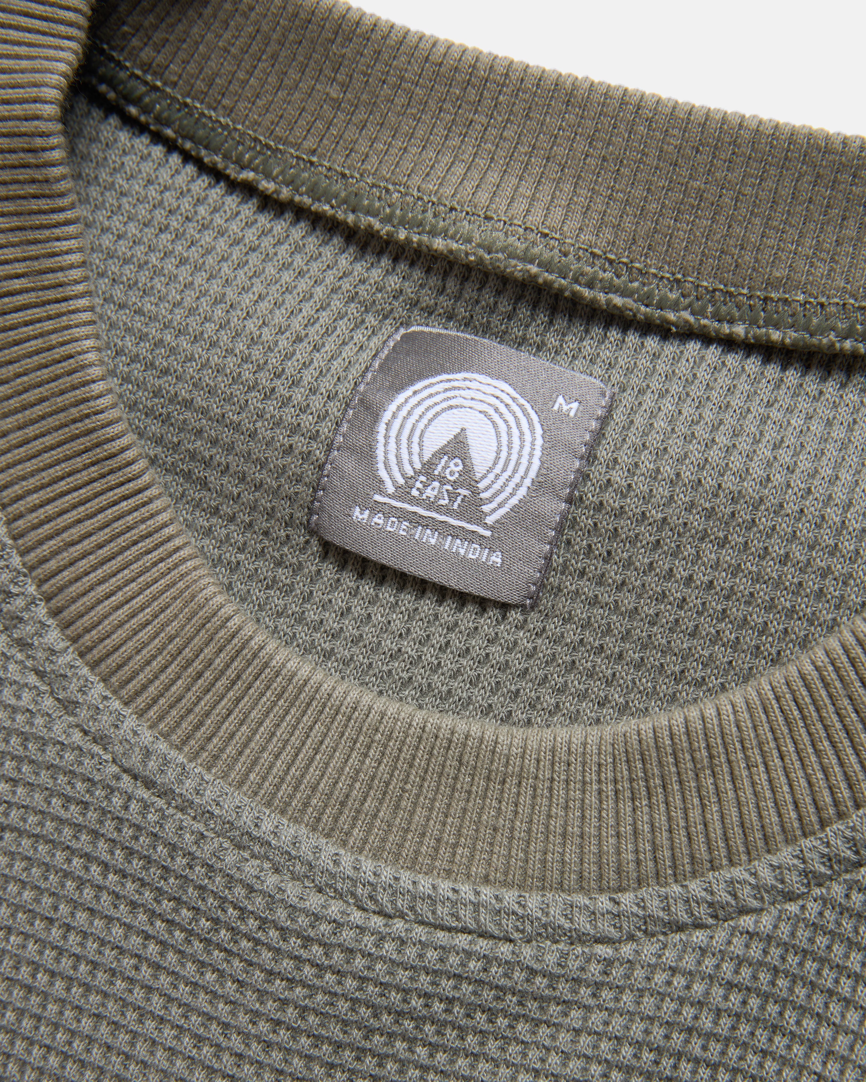 HIROCK LTE HALF SLEEVE CREWNECK - FADED DRAB TECH COTTON LIGHTWEIGHT THERMAL