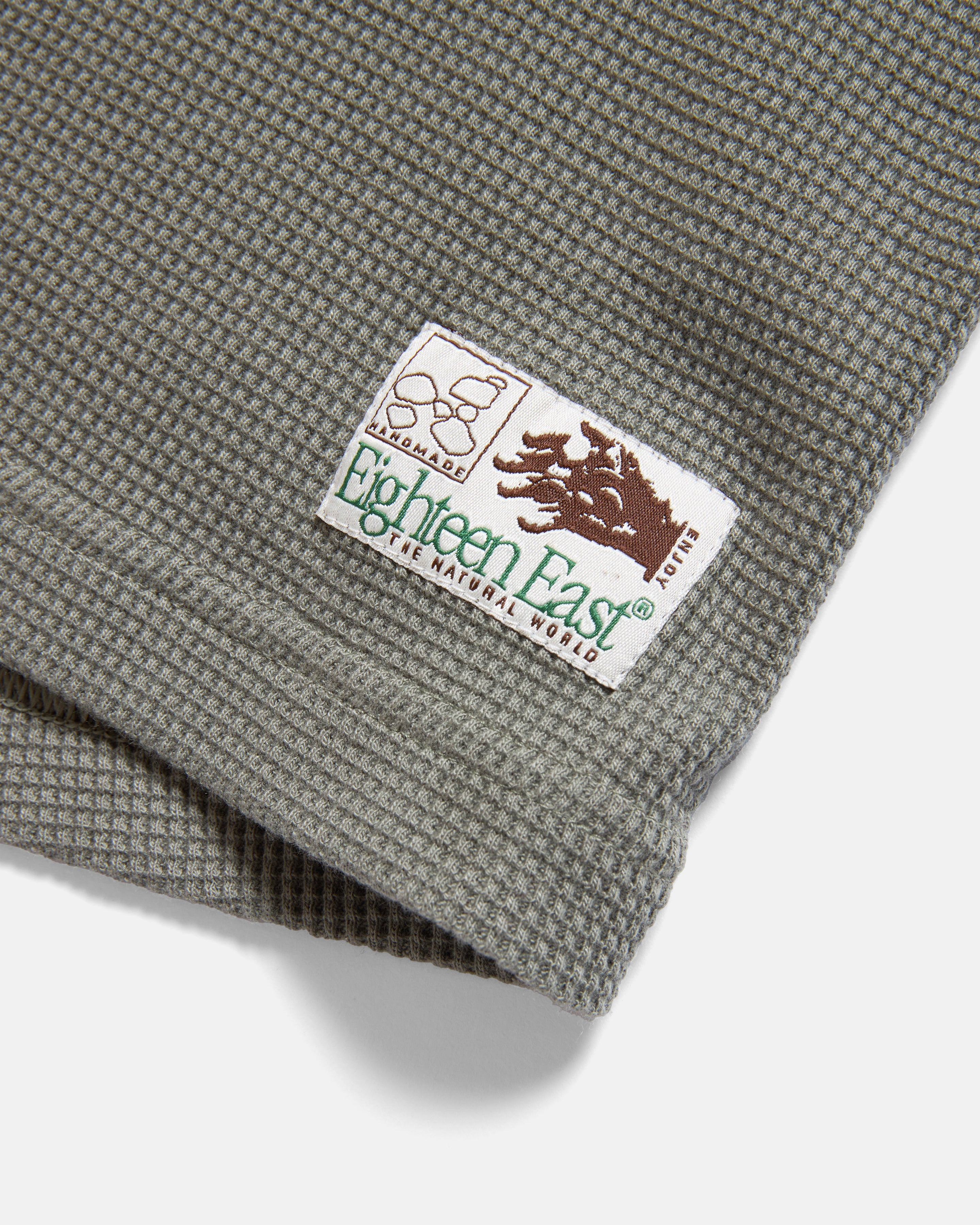 HIROCK LTE HALF SLEEVE CREWNECK - FADED DRAB TECH COTTON LIGHTWEIGHT THERMAL