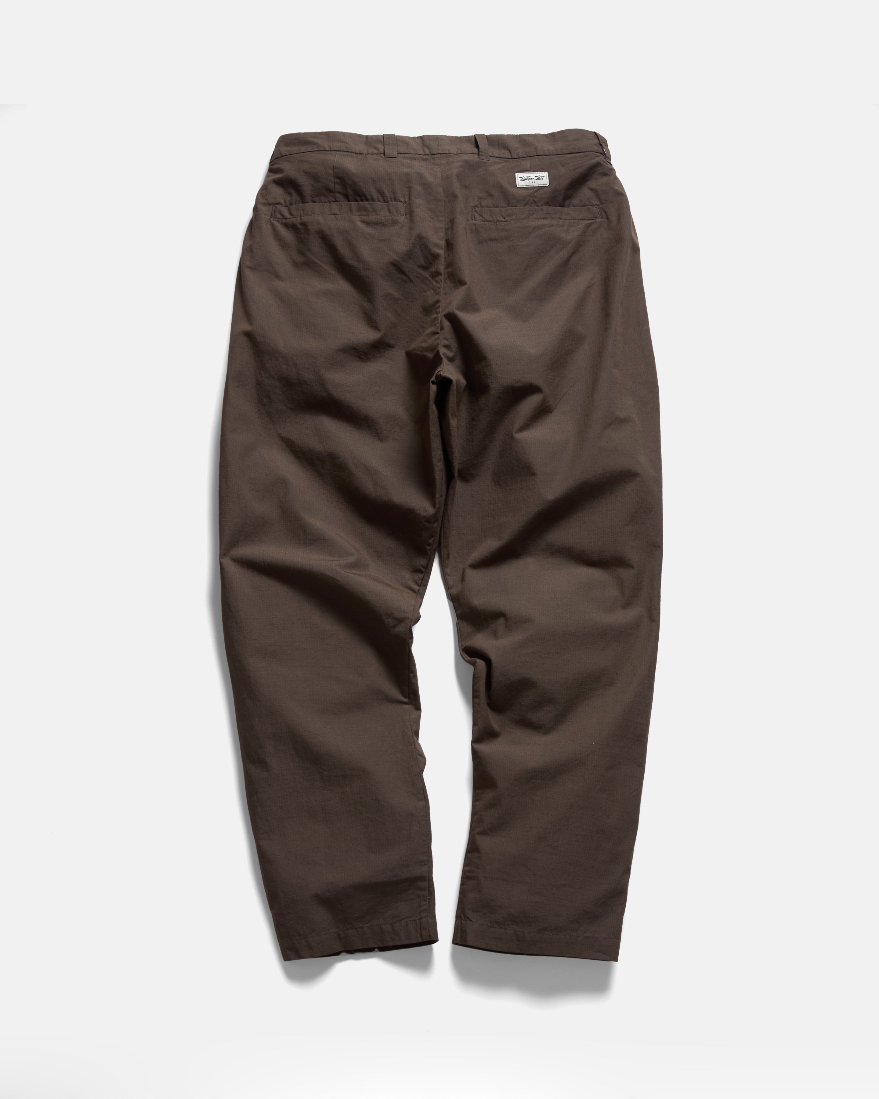 JIAN SINGLE PLEAT PANT - CHOCOLATE COTTON MICRO RIPSTOP