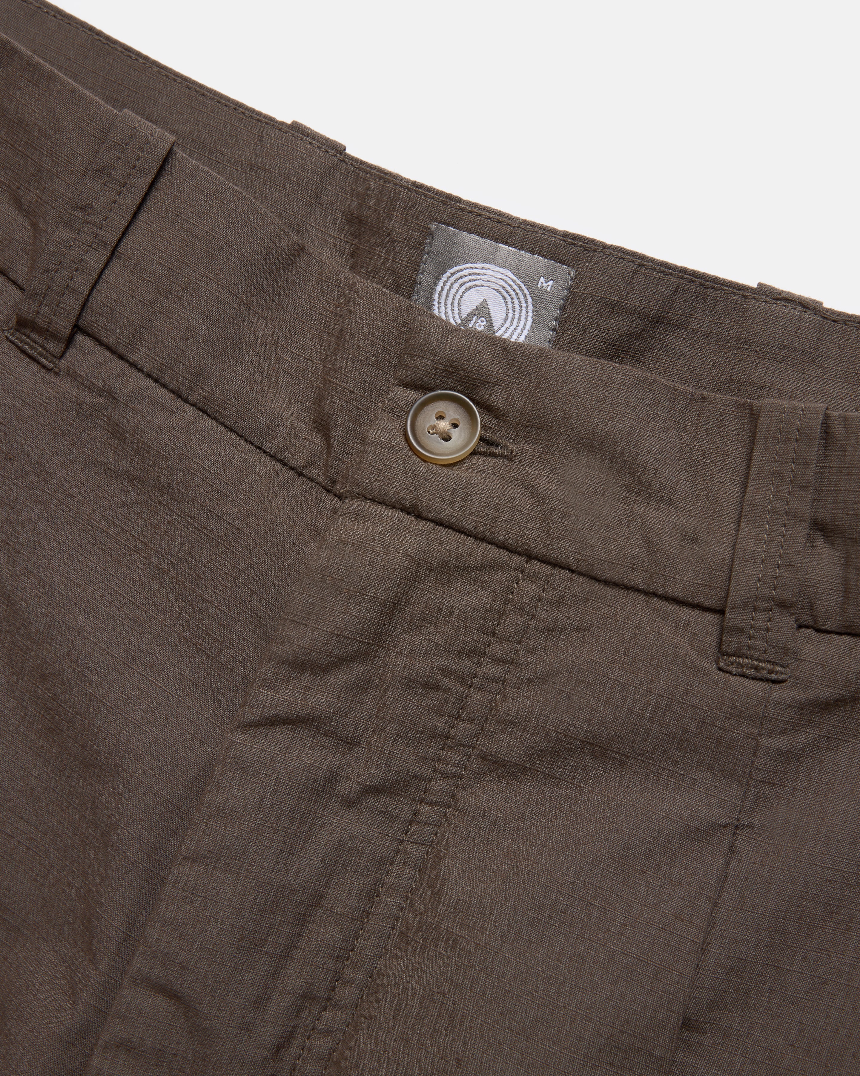 JIAN SINGLE PLEAT PANT - CHOCOLATE COTTON MICRO RIPSTOP