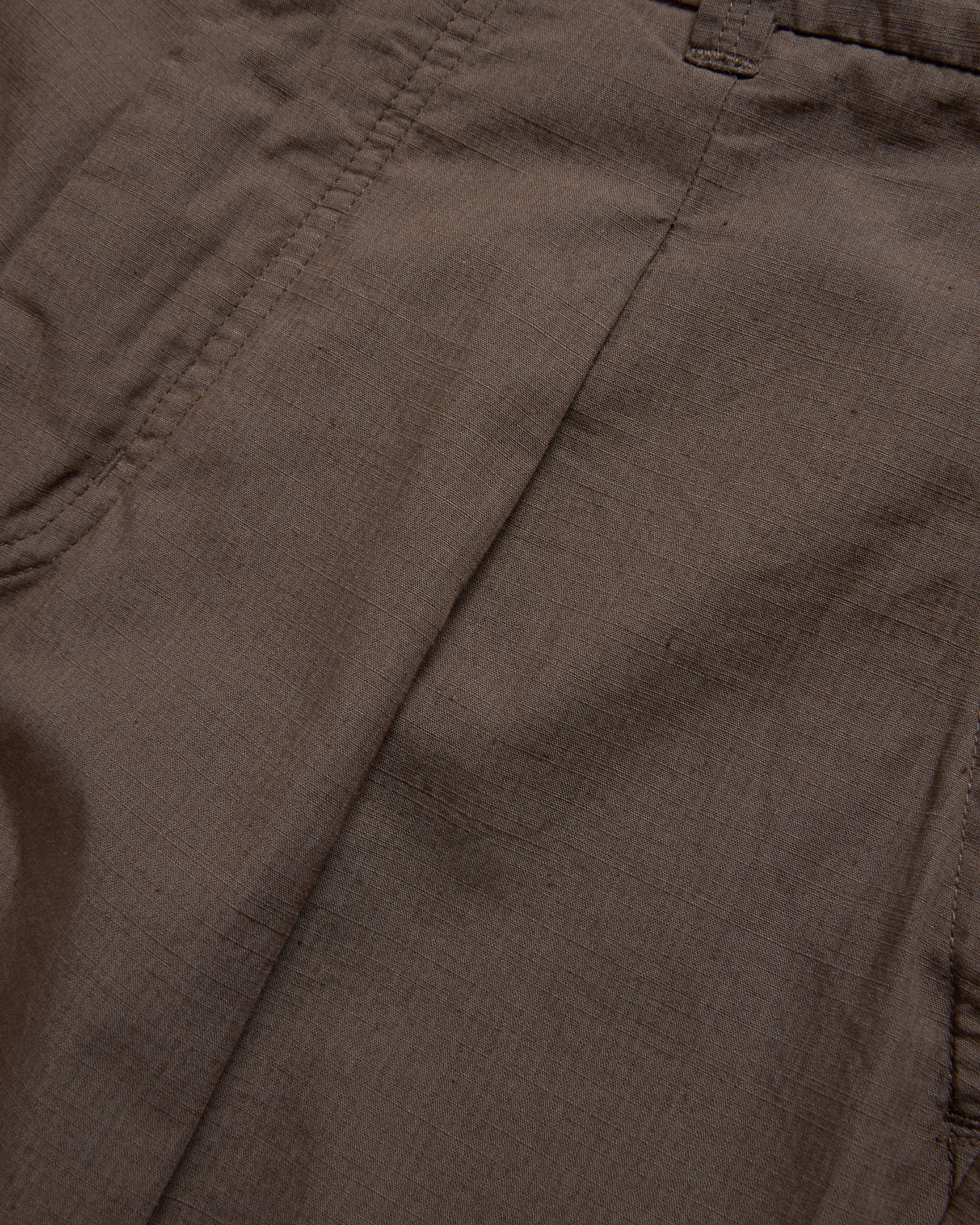 JIAN SINGLE PLEAT PANT - CHOCOLATE COTTON MICRO RIPSTOP