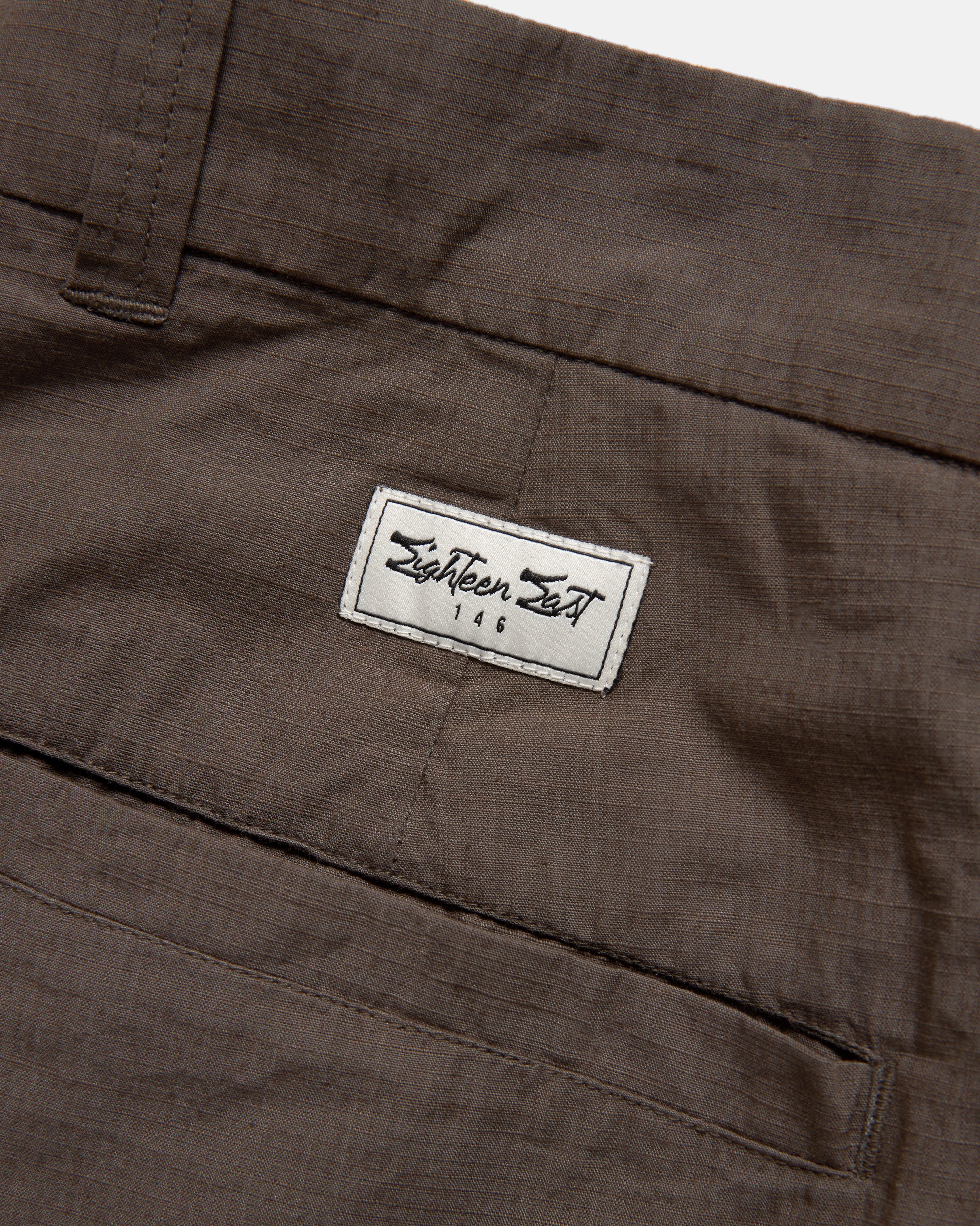 JIAN SINGLE PLEAT PANT - CHOCOLATE COTTON MICRO RIPSTOP – 18 East