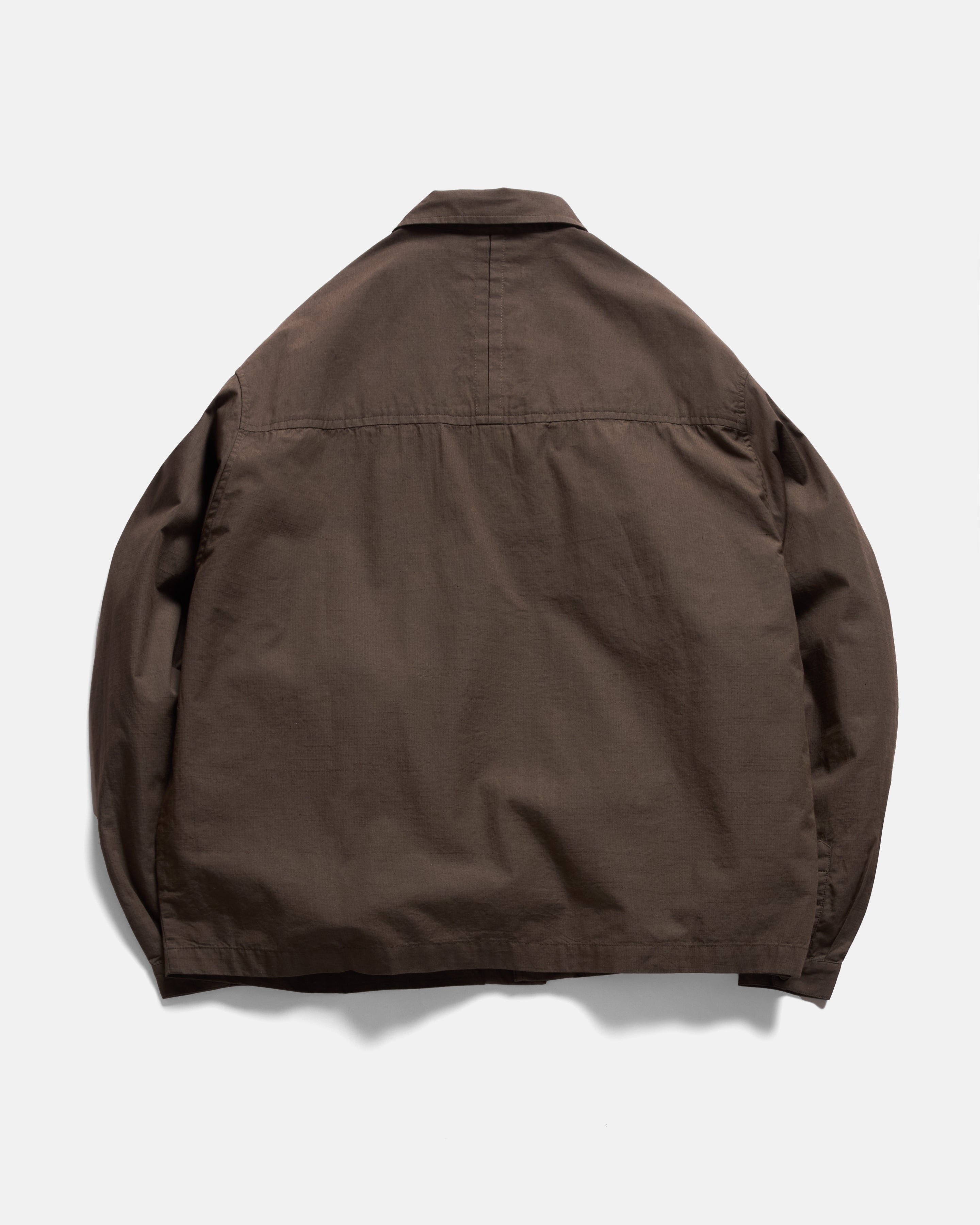 SAM SHIRT JACKET - CHOCOLATE COTTON MICRO RIPSTOP