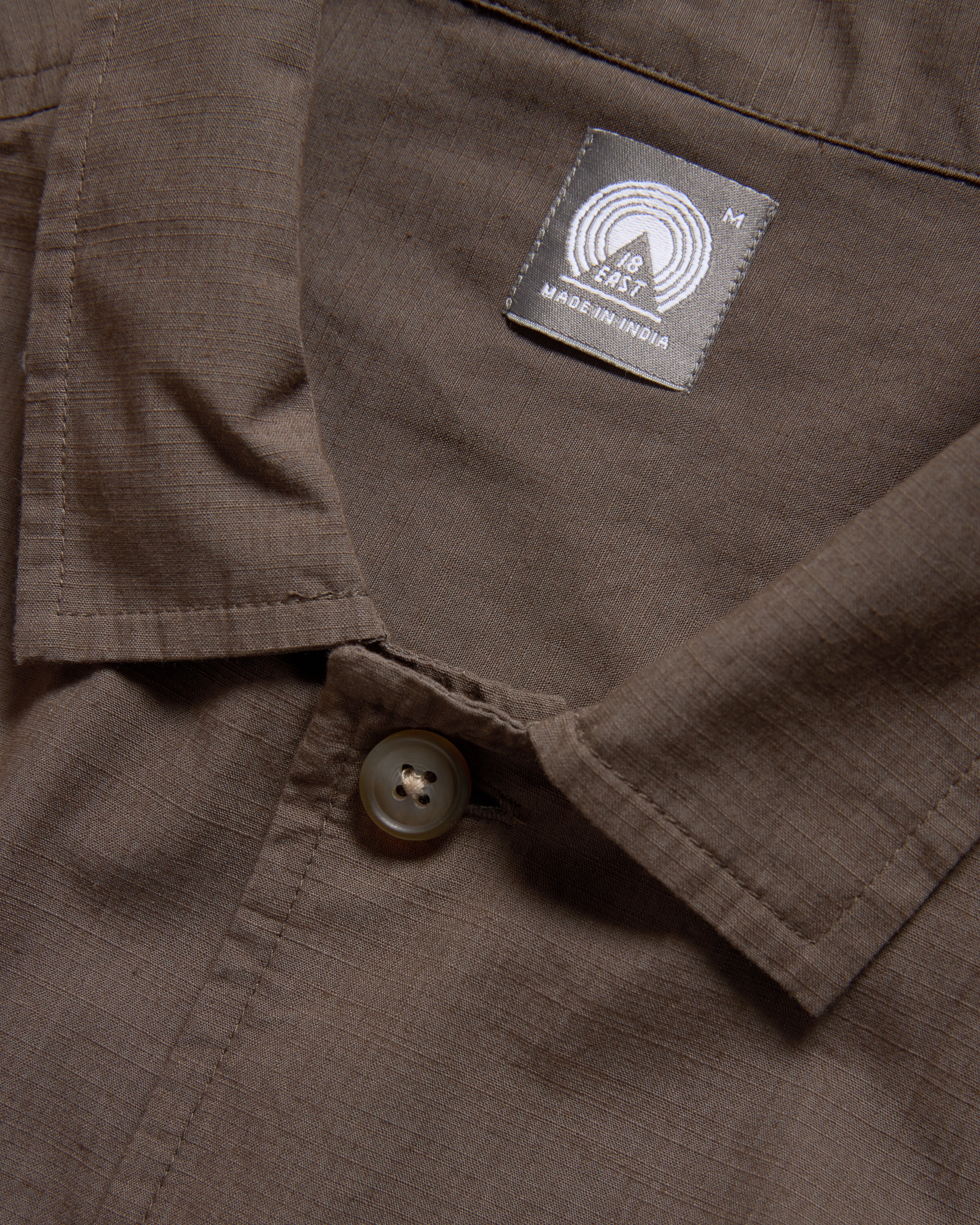 SAM SHIRT JACKET - CHOCOLATE COTTON MICRO RIPSTOP – 18 East