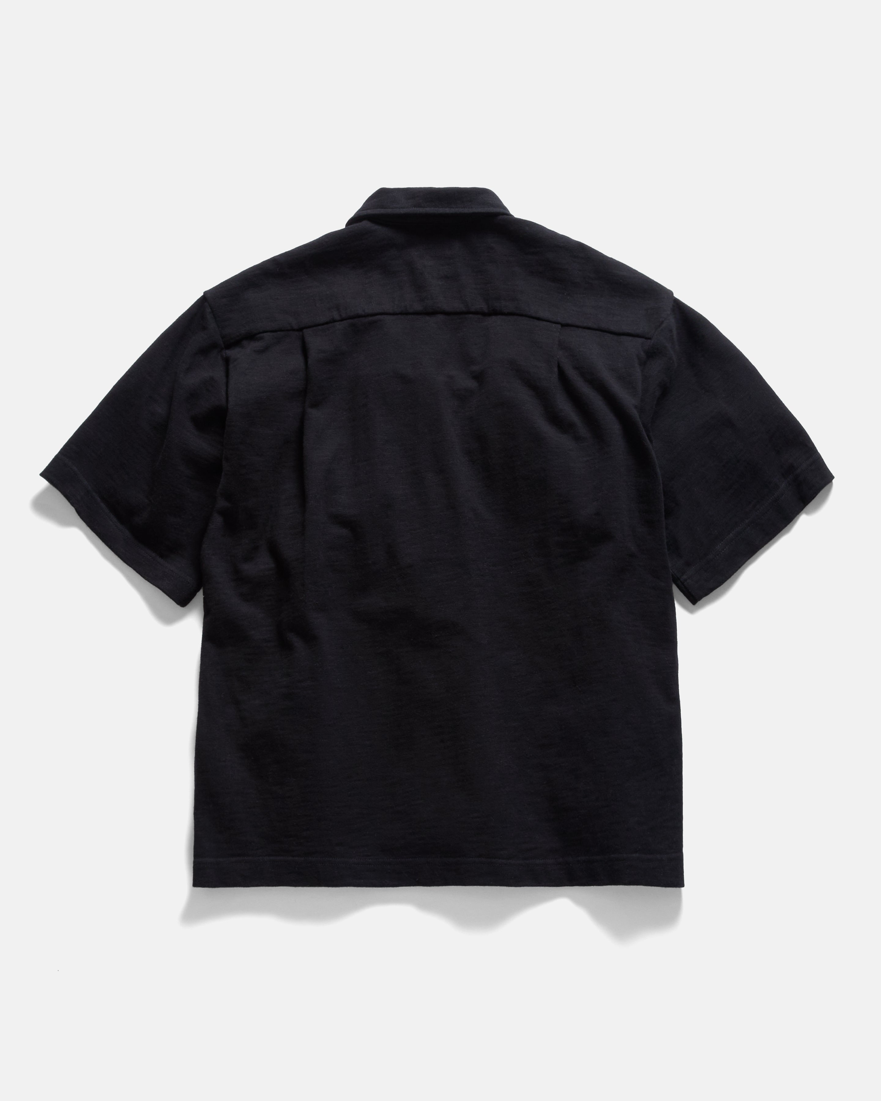 SS HOLLOW POLO - BLACK 9.2 oz SLUB COTTON JERSEY