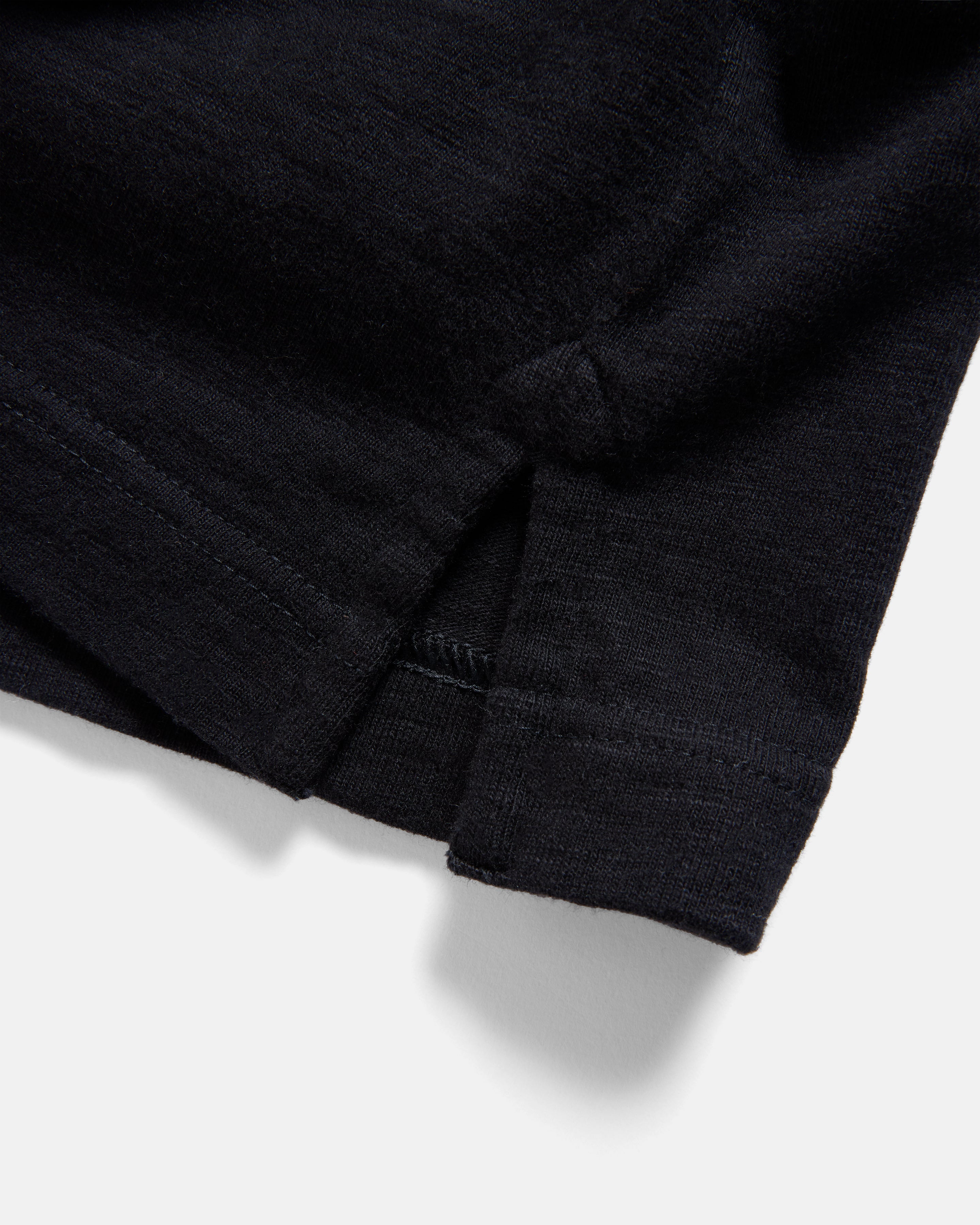 SS HOLLOW POLO - BLACK 9.2 oz SLUB COTTON JERSEY