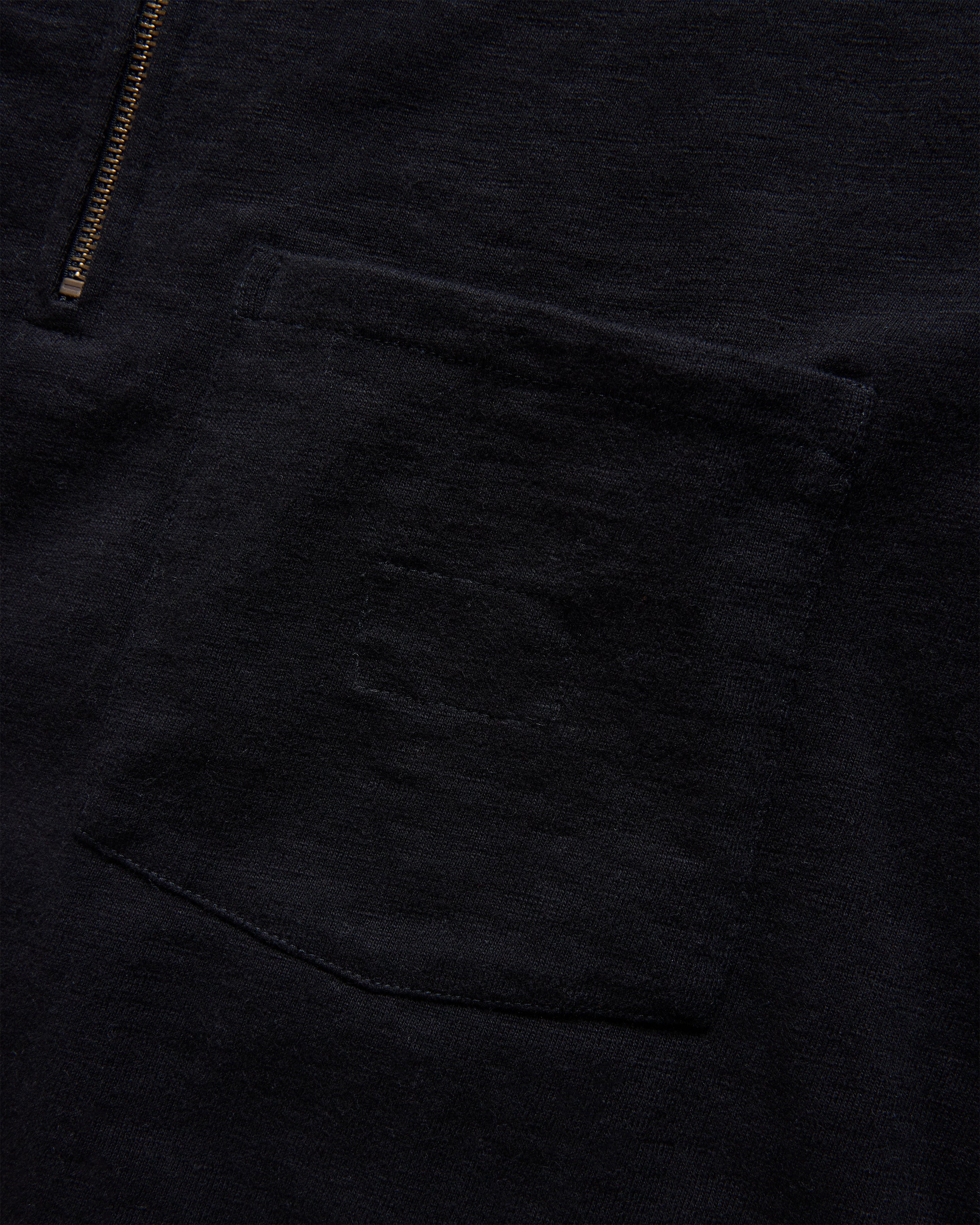 SS HOLLOW POLO - BLACK 9.2 oz SLUB COTTON JERSEY