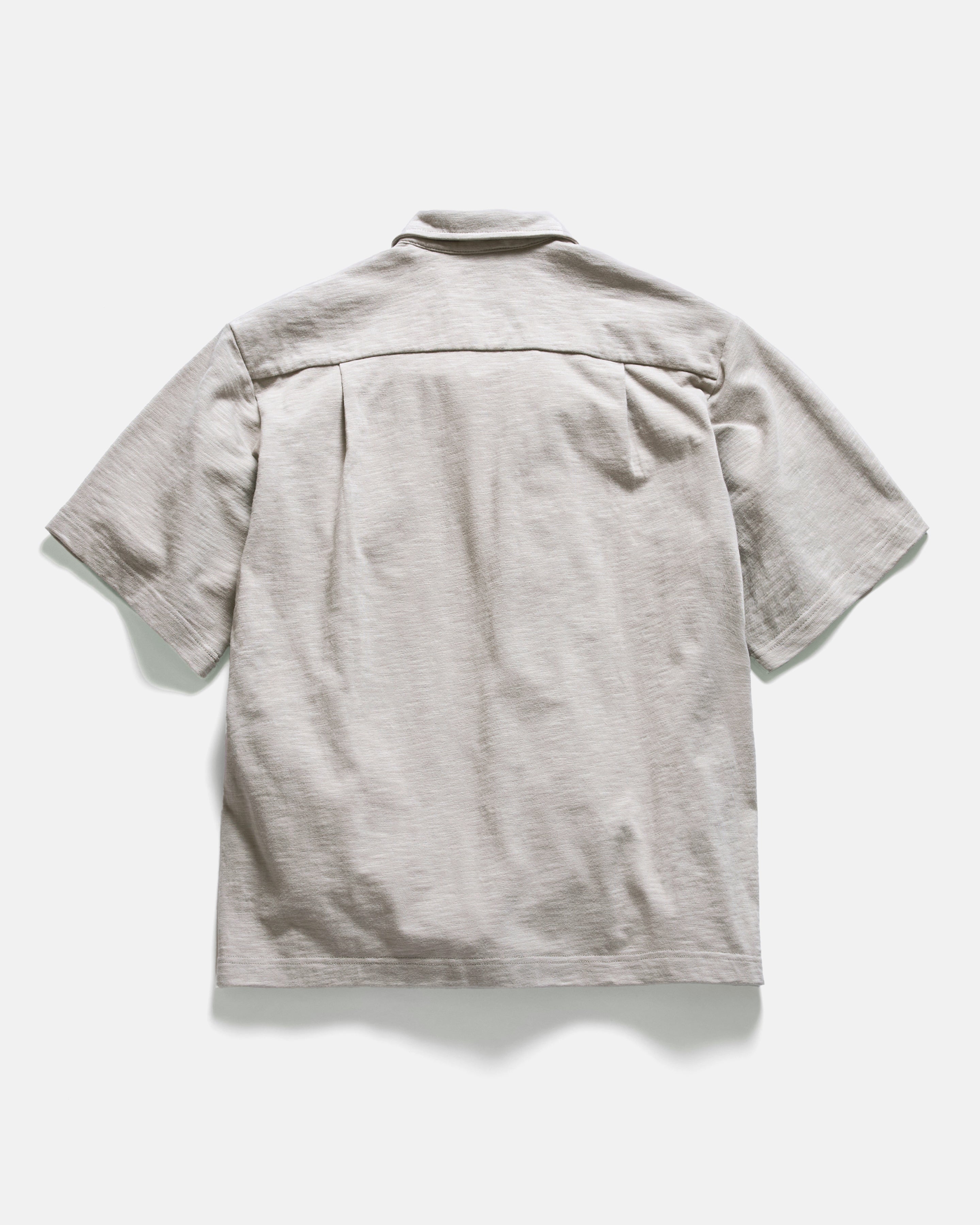 SS HOLLOW POLO - WALNUT 9.2 oz SLUB COTTON JERSEY – 18 East