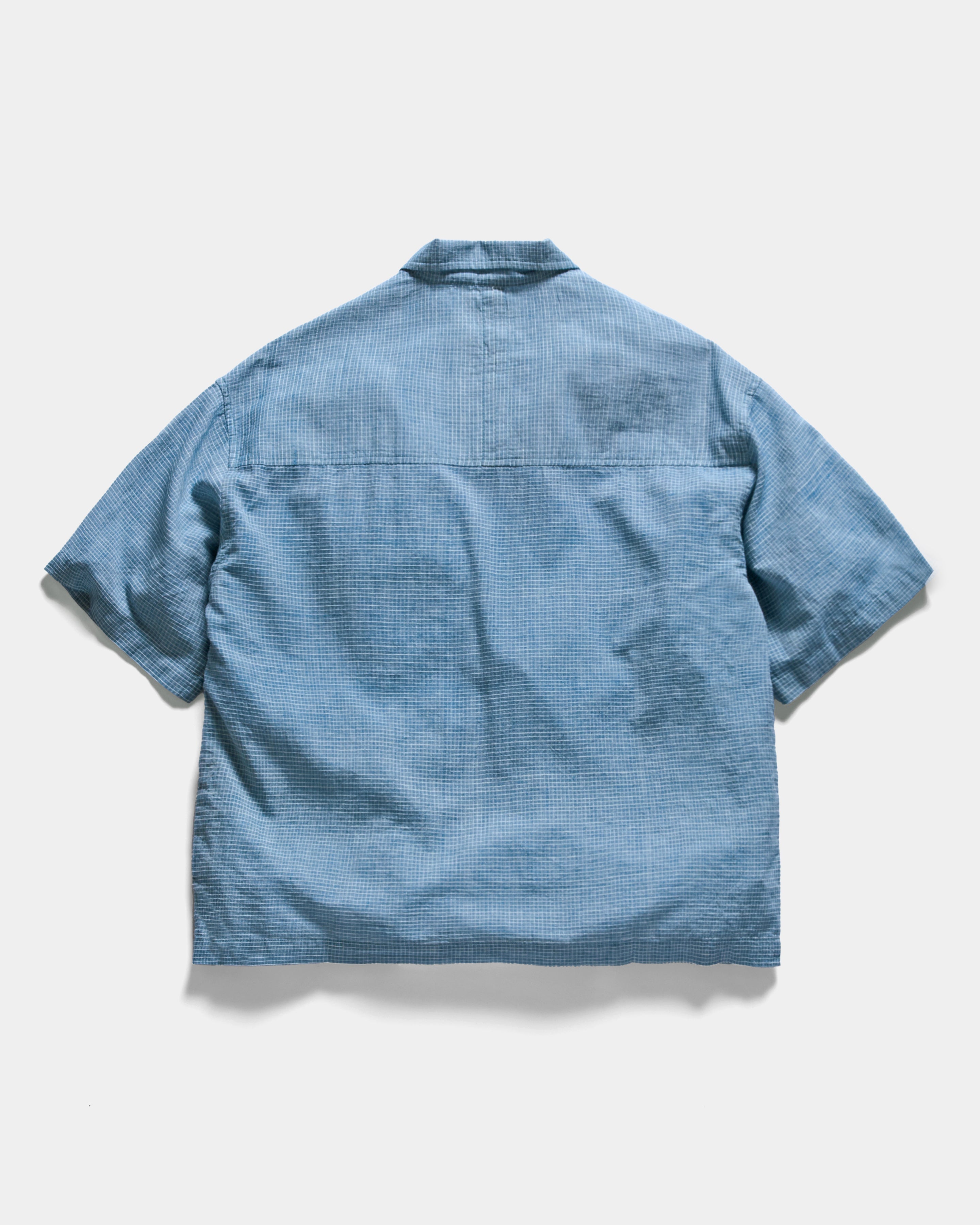 S/S SINGLE POCKET SAM SHIRT - CHAMBRAY / WHITE HANDWOVEN COTTON RIPSTOP