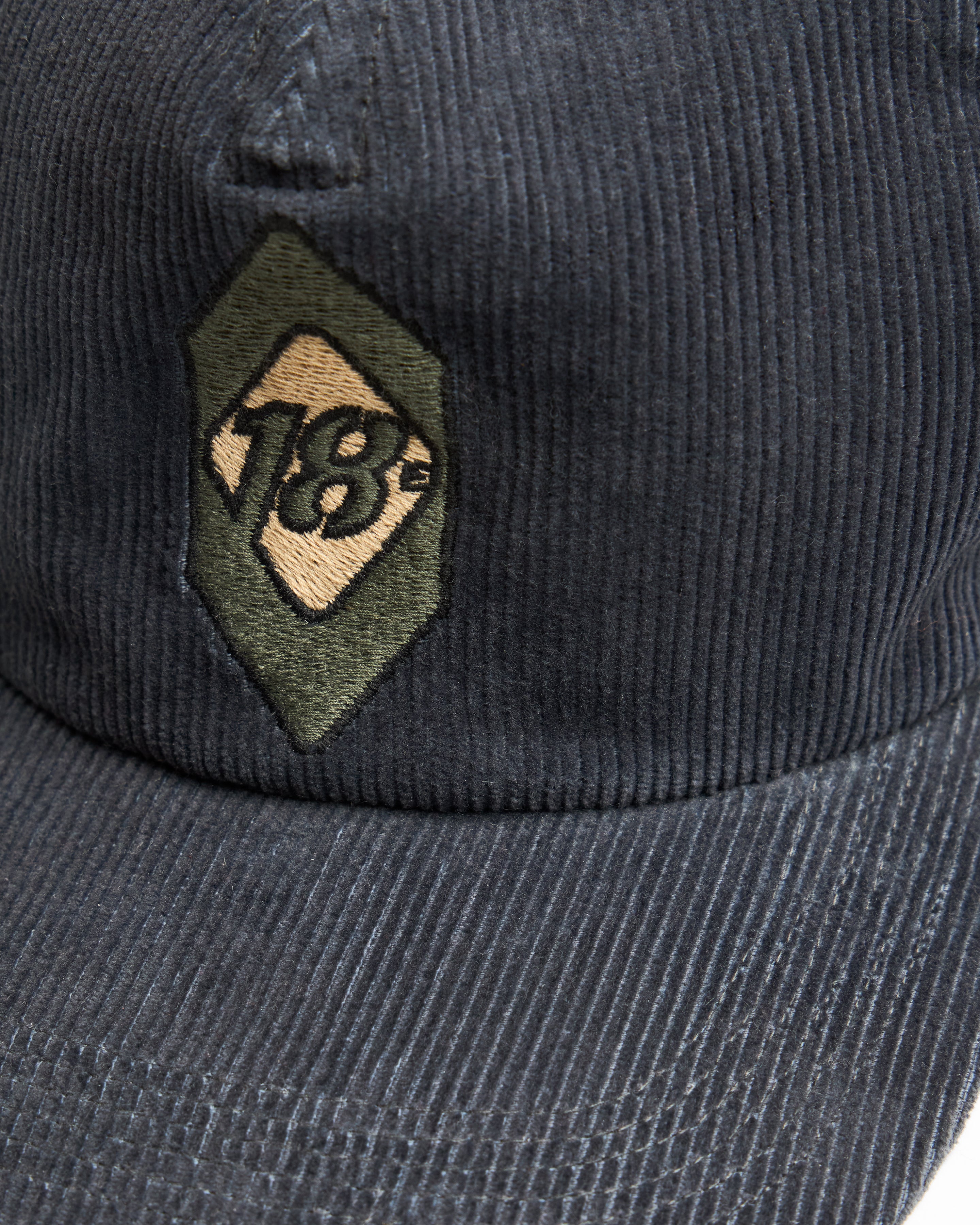 STOWE DECONSTRUCTED FIVE PANEL HAT -FADED MIDNIGHT NAVY COTTON CORDUROY