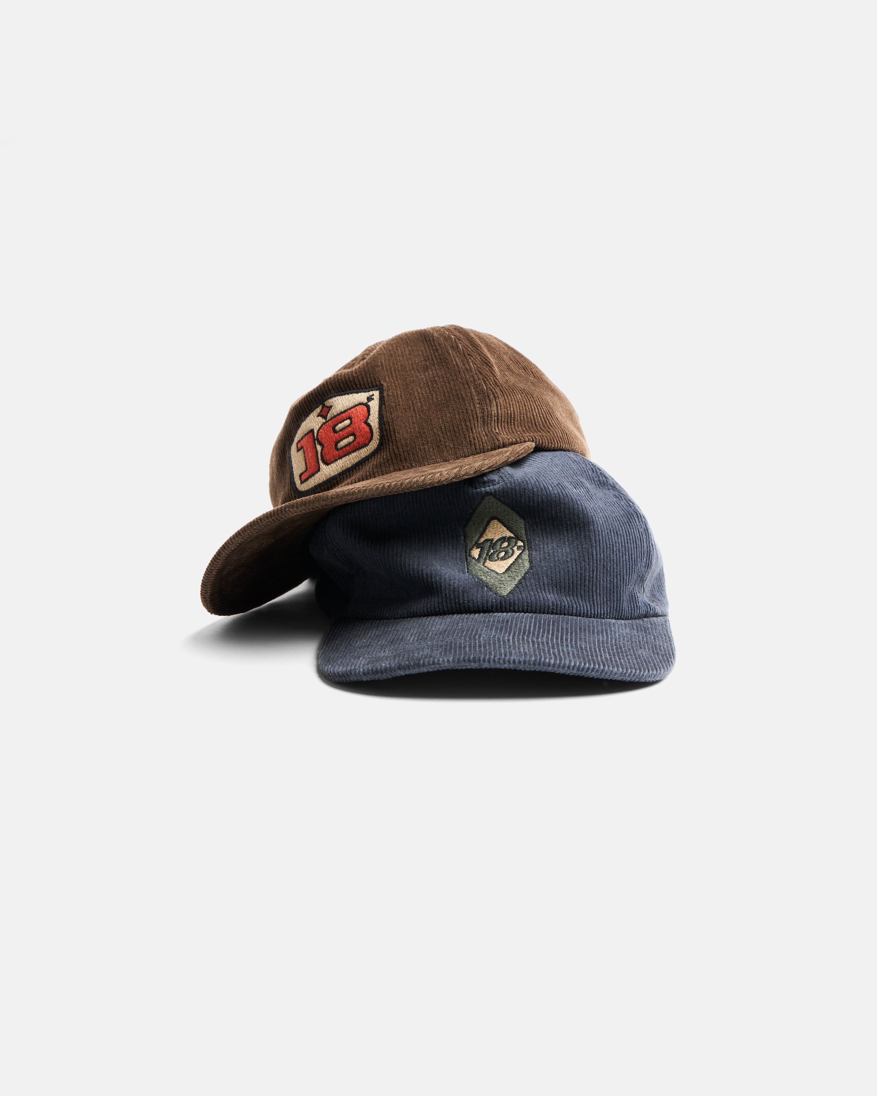 STOWE DECONSTRUCTED FIVE PANEL HAT -FADED MIDNIGHT NAVY COTTON CORDUROY