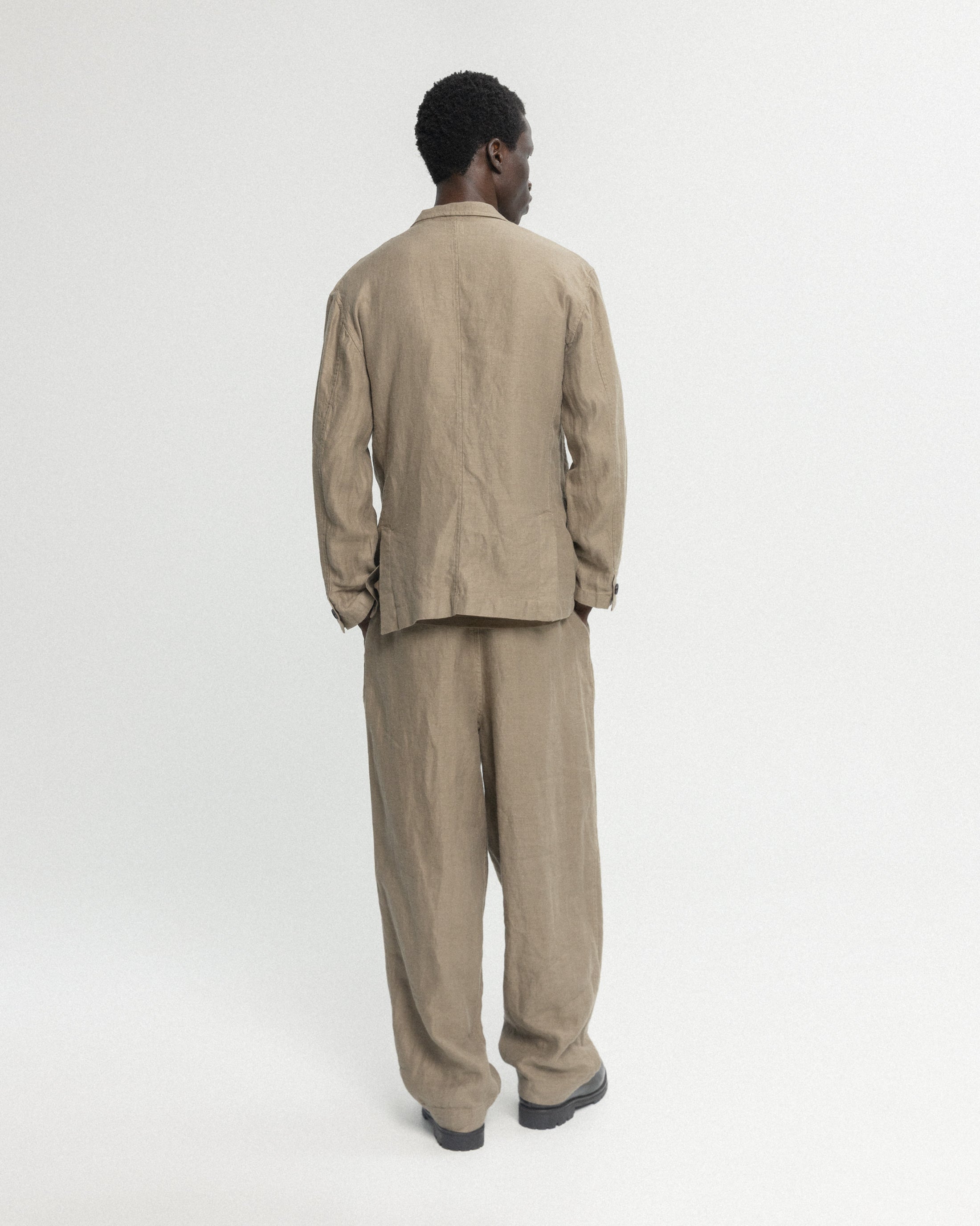 BRERA SINGLE BREASTED BLAZER - FALLEN ROCK LINEN TWILL