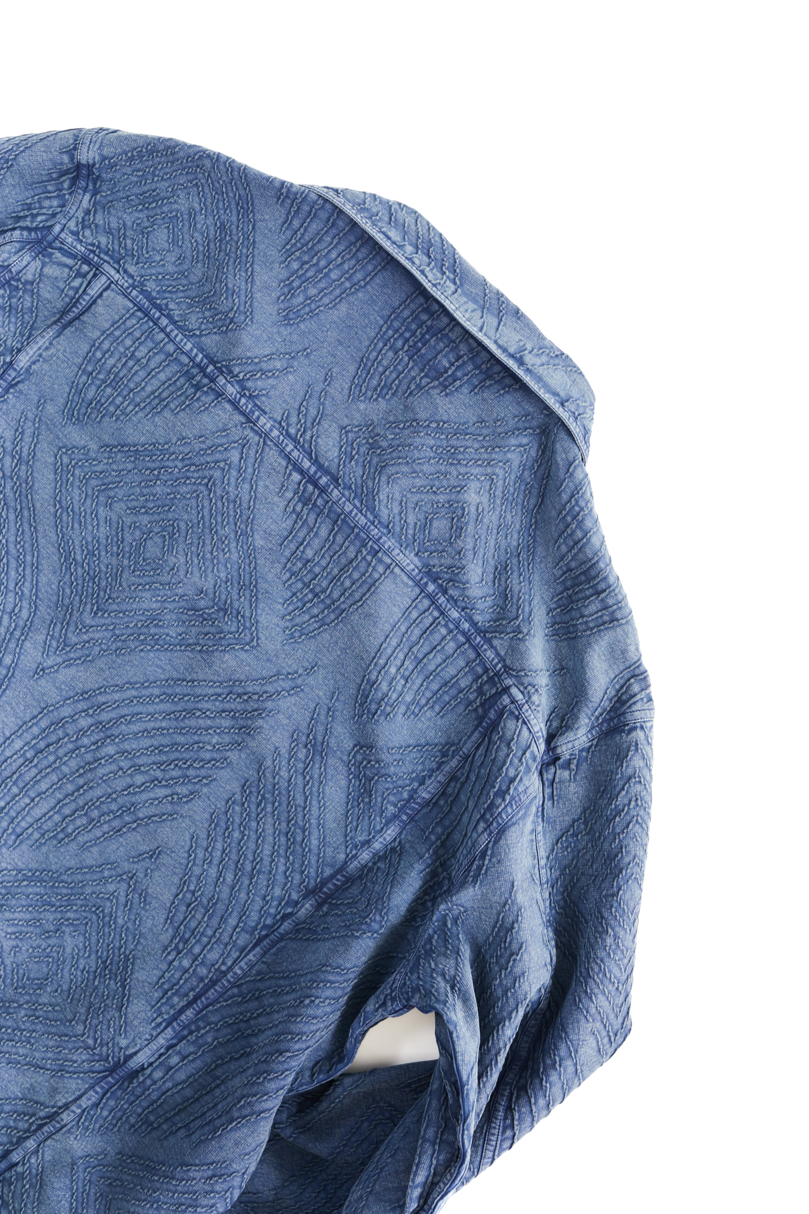 APAMAAN TRUCKER JACKET - WASHED INDIGO INDIAN DOUBLEWEAVE JACQUARD