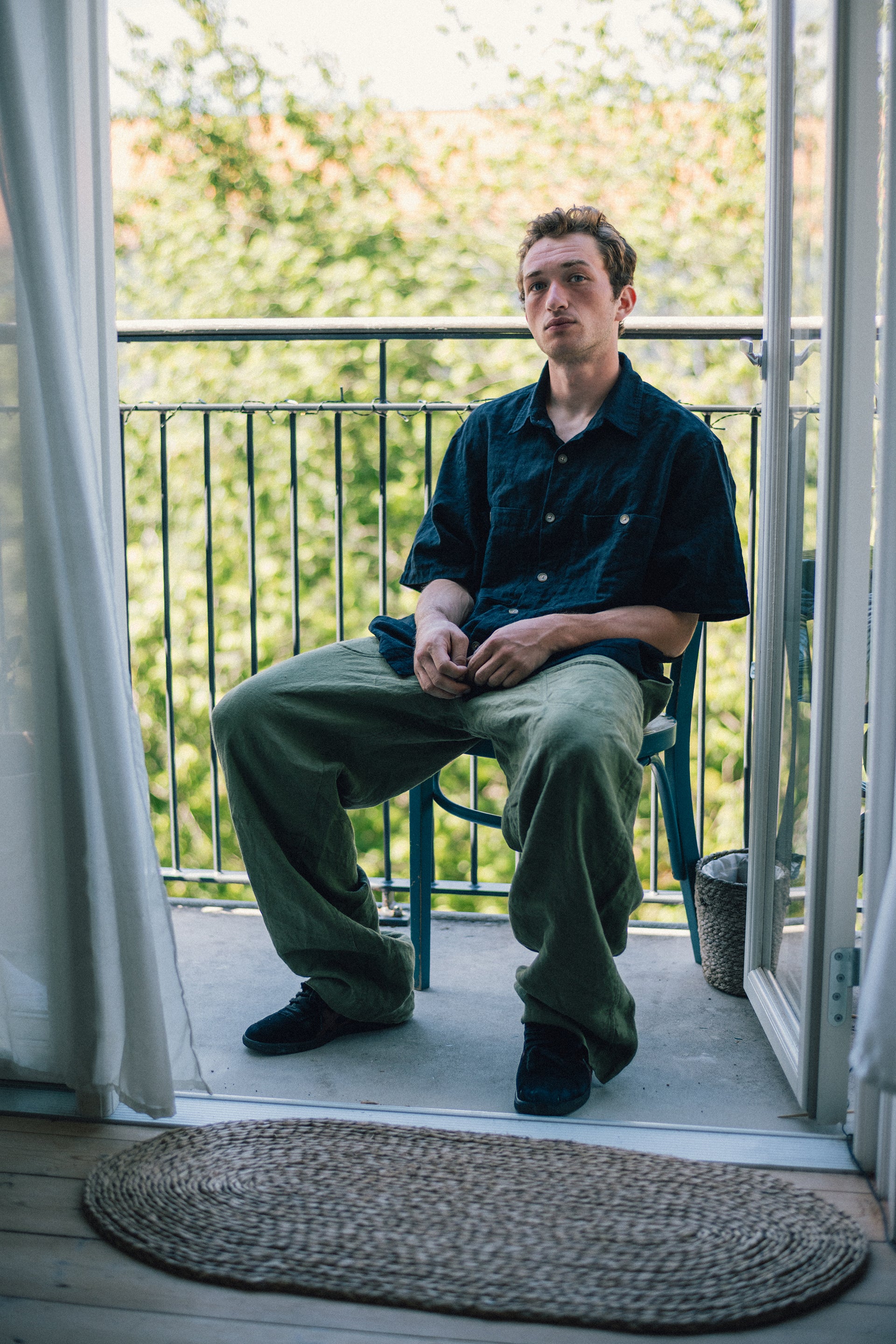 S/S GALE BOX SHIRT - TONAL BLACK COTTON GINGHAM