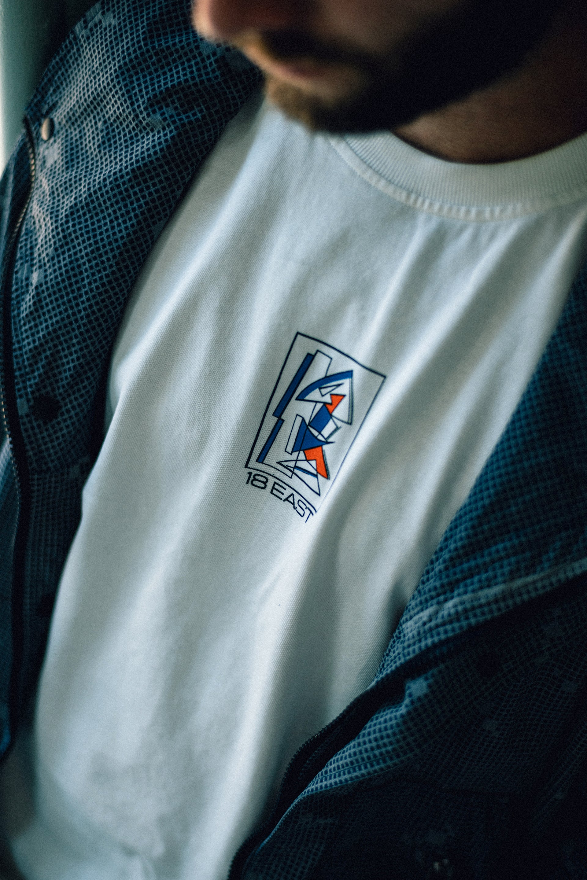 LINOCUT ALY TEE - WHITE 7.75 oz. ALL SEASON COTTON JERSEY