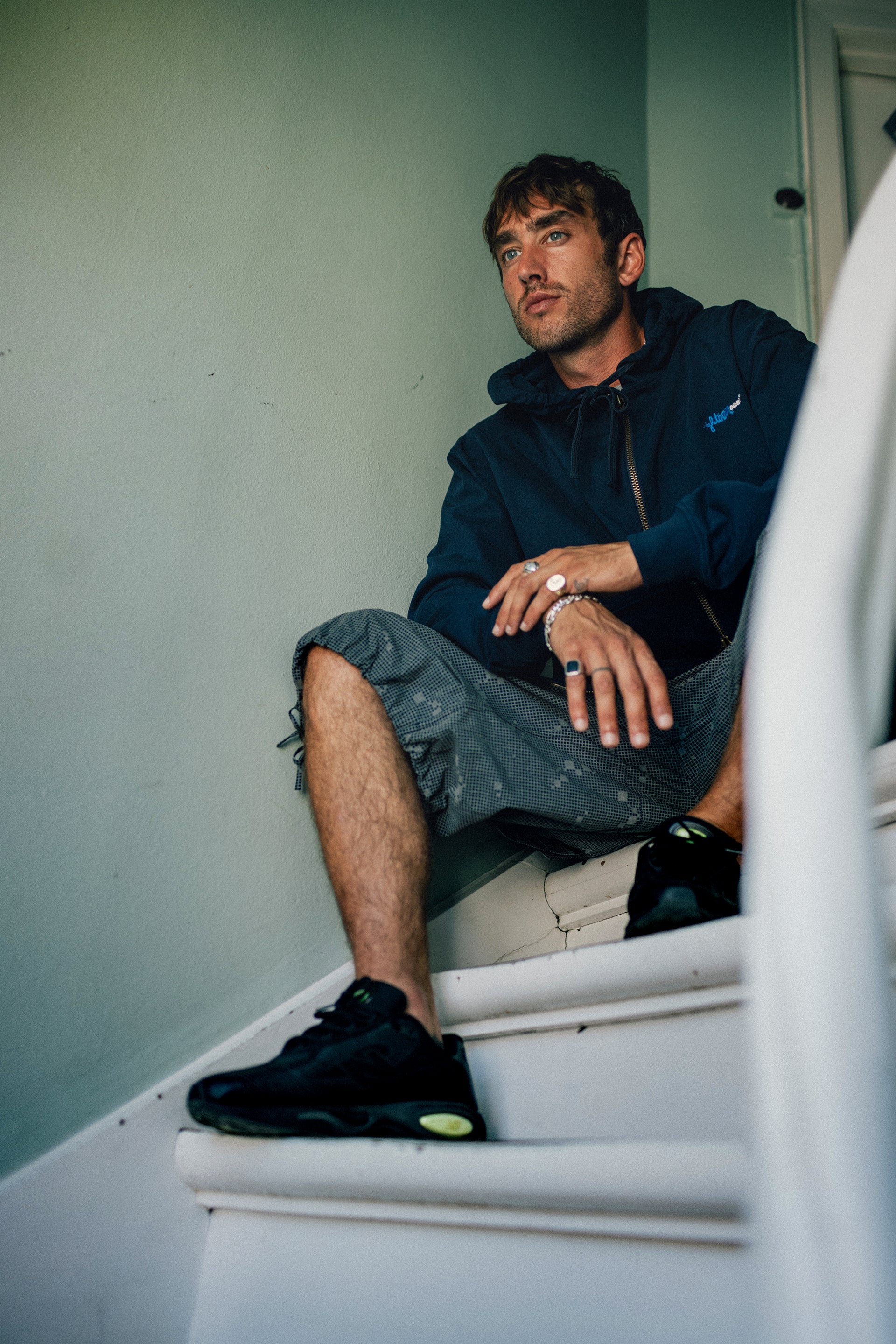 TAC CARGO SHORT - NAVY / 3M REFLECTIVE SILVER HAND SCREENED NYLON