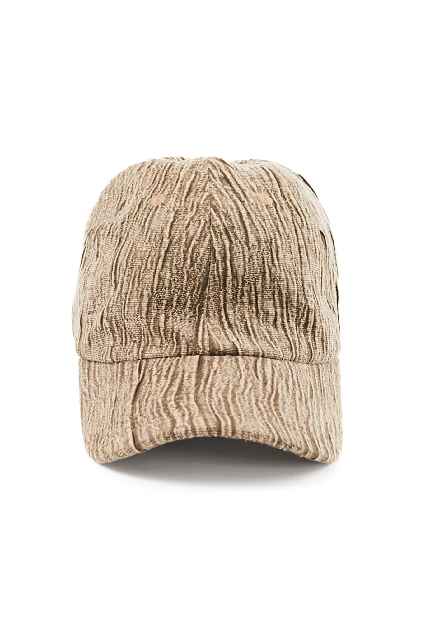 VALLEY SIX PANEL HAT - WASHED BROWN "BARK" CRINKLE DOUBLE WEAVE