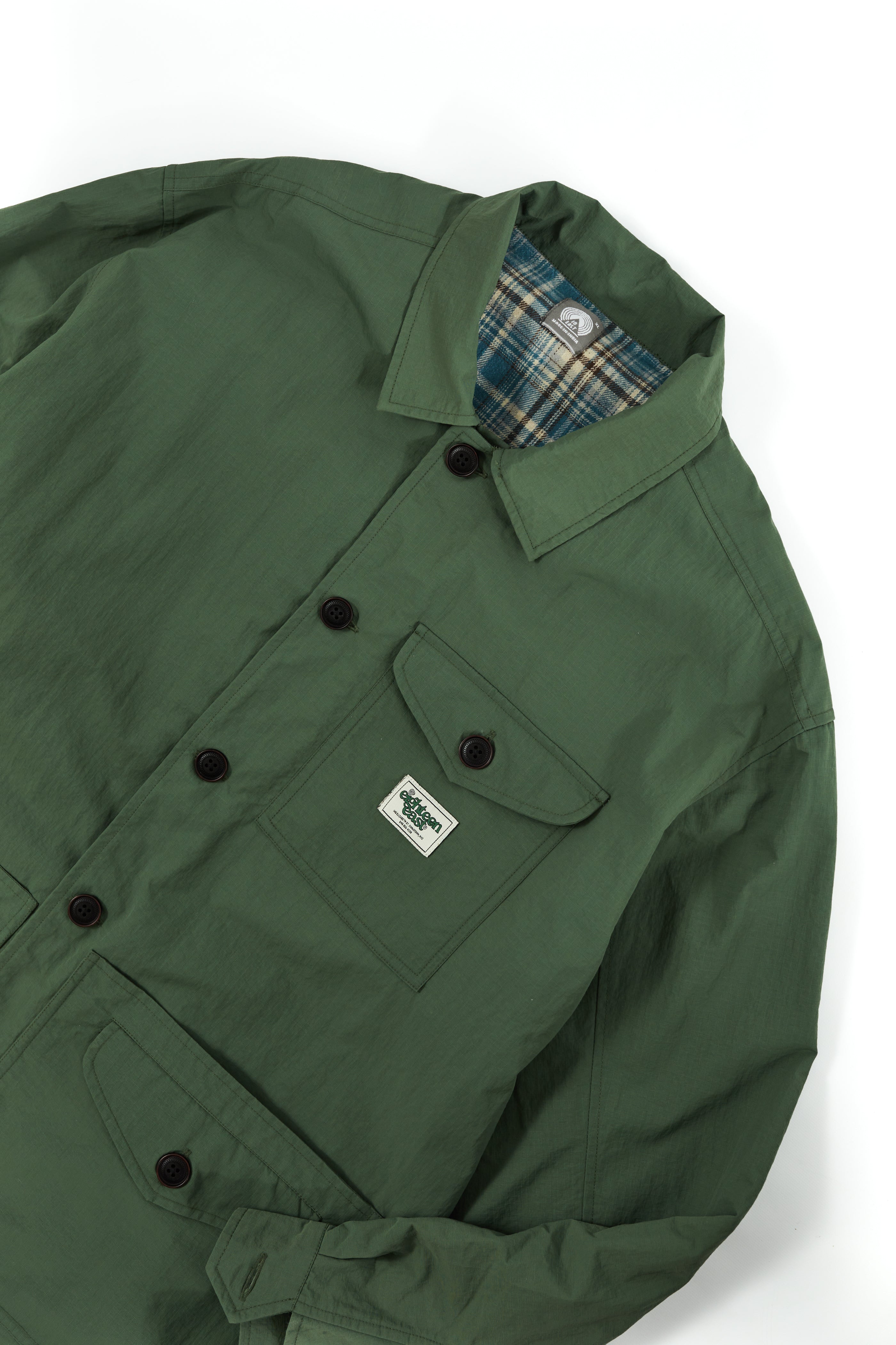 POLLICA CHORE COAT - SUMMER OLIVE MATTE NYLON RIPSTOP – 18 East