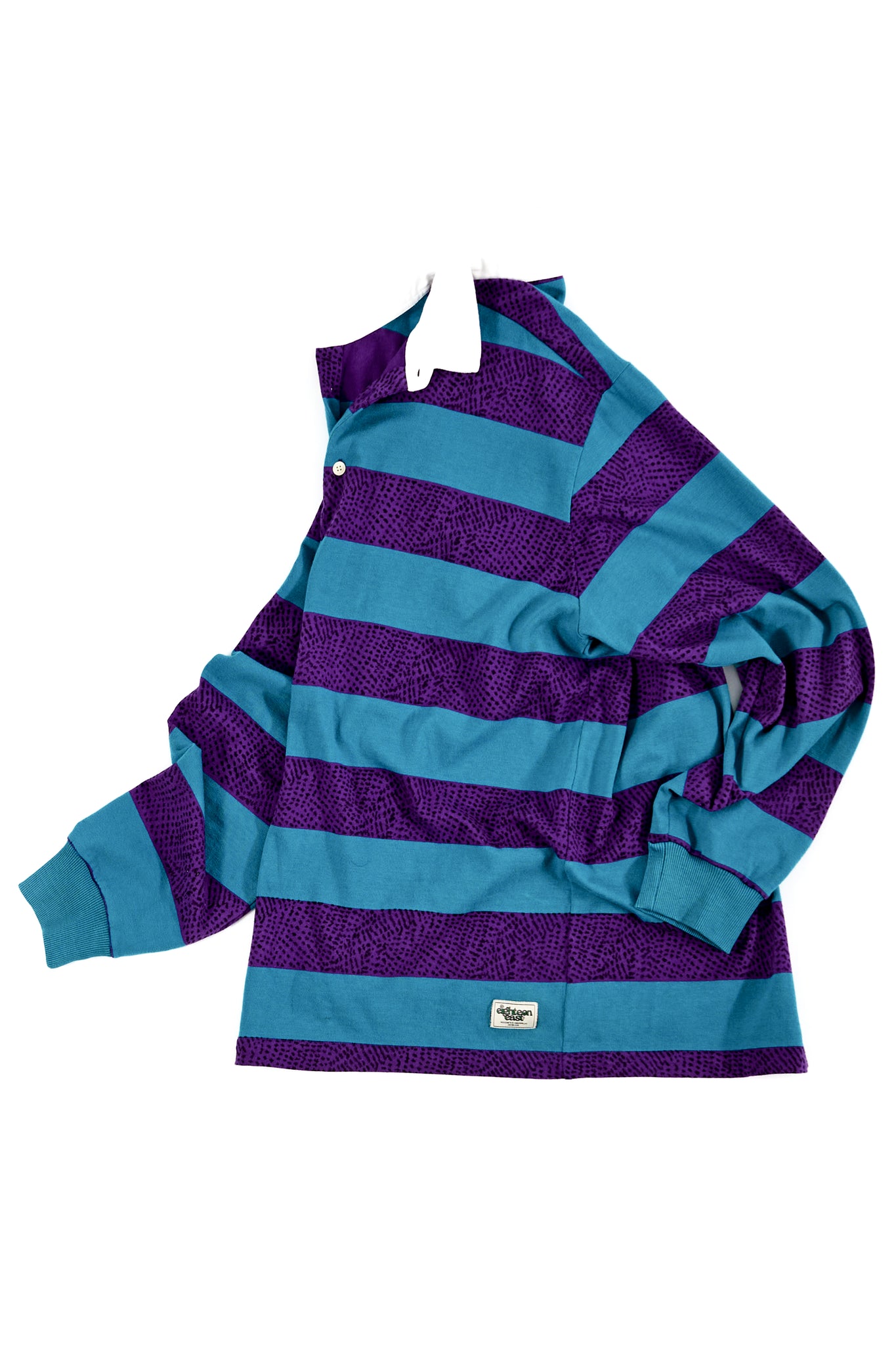 FISKE L/S RUGBY - TEAL / PURPLE COTTON PRACTICE JERSEY