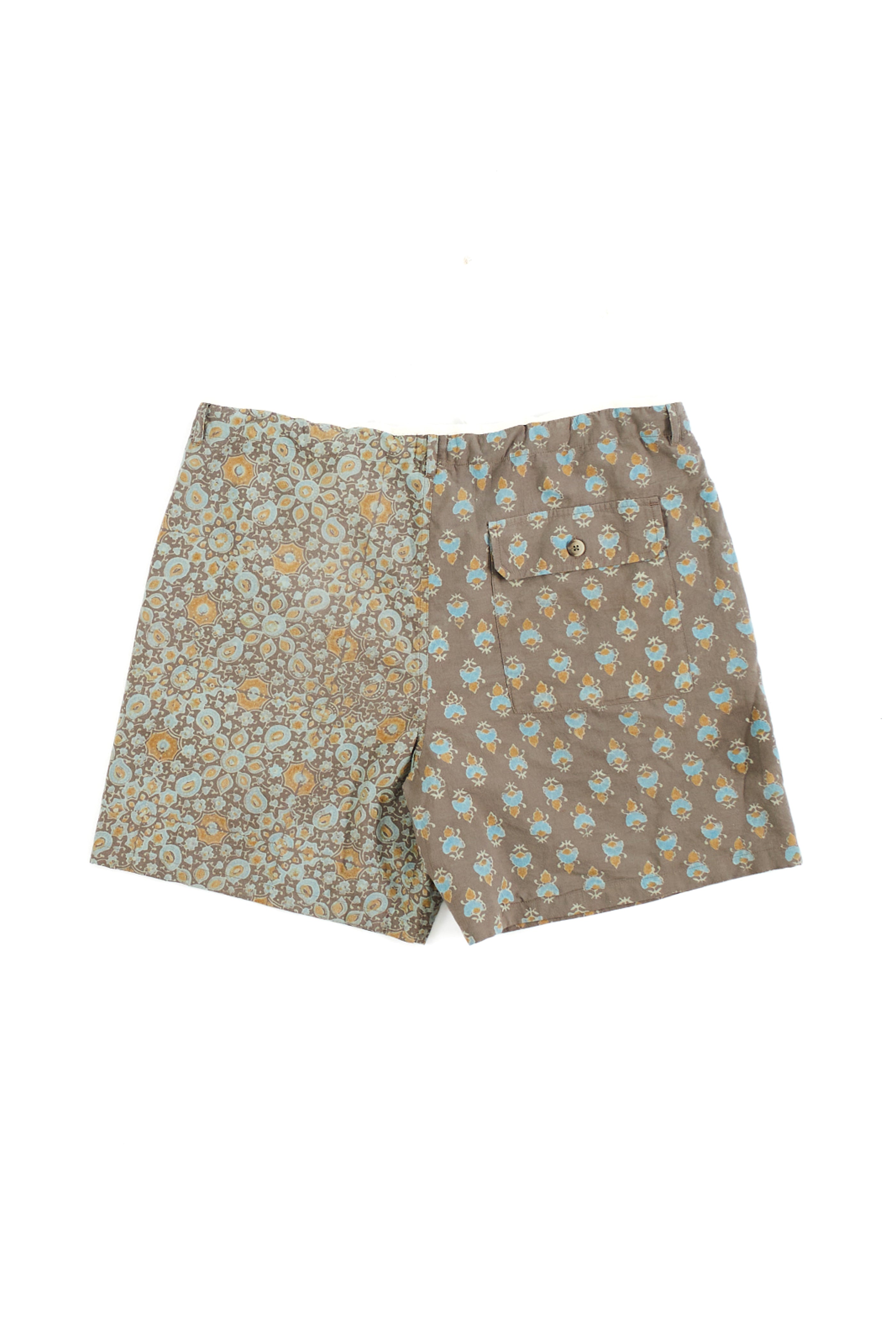 SHELTER CAMP SHORT - SILT / INDIGO / TURMERIC BAGRU BLOCK PRINTED COTTON