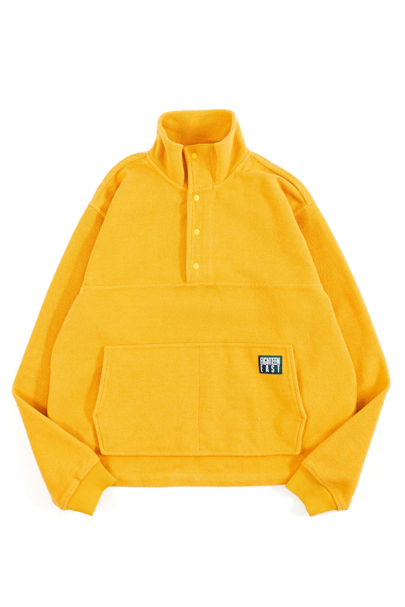 SNAP NECK PULLOVER SWEATSHIRT - GOLDEN RAY INSIDE-OUT LOOPBACK TERRY FLEECE