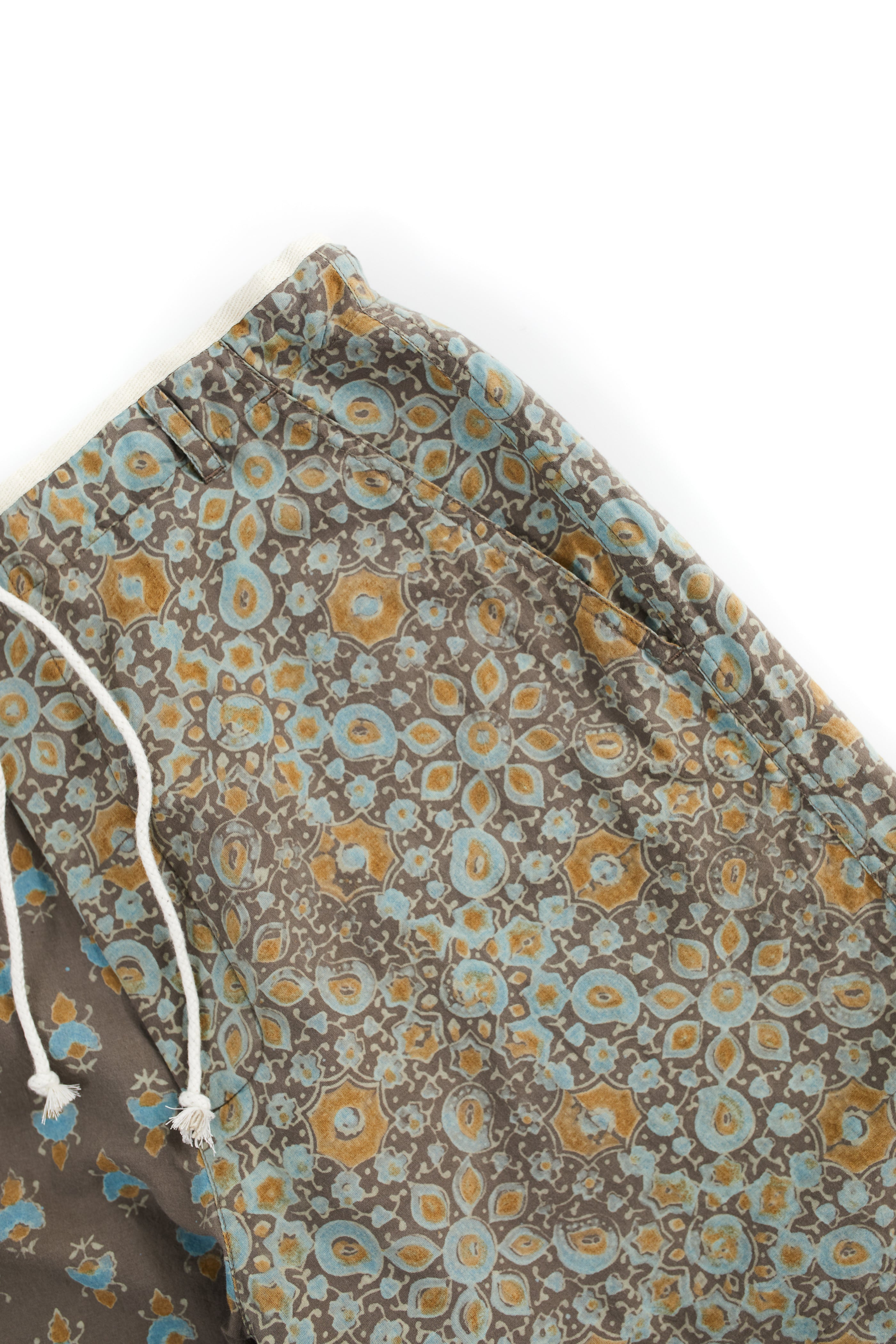 SHELTER CAMP SHORT - SILT / INDIGO / TURMERIC BAGRU BLOCK PRINTED COTTON