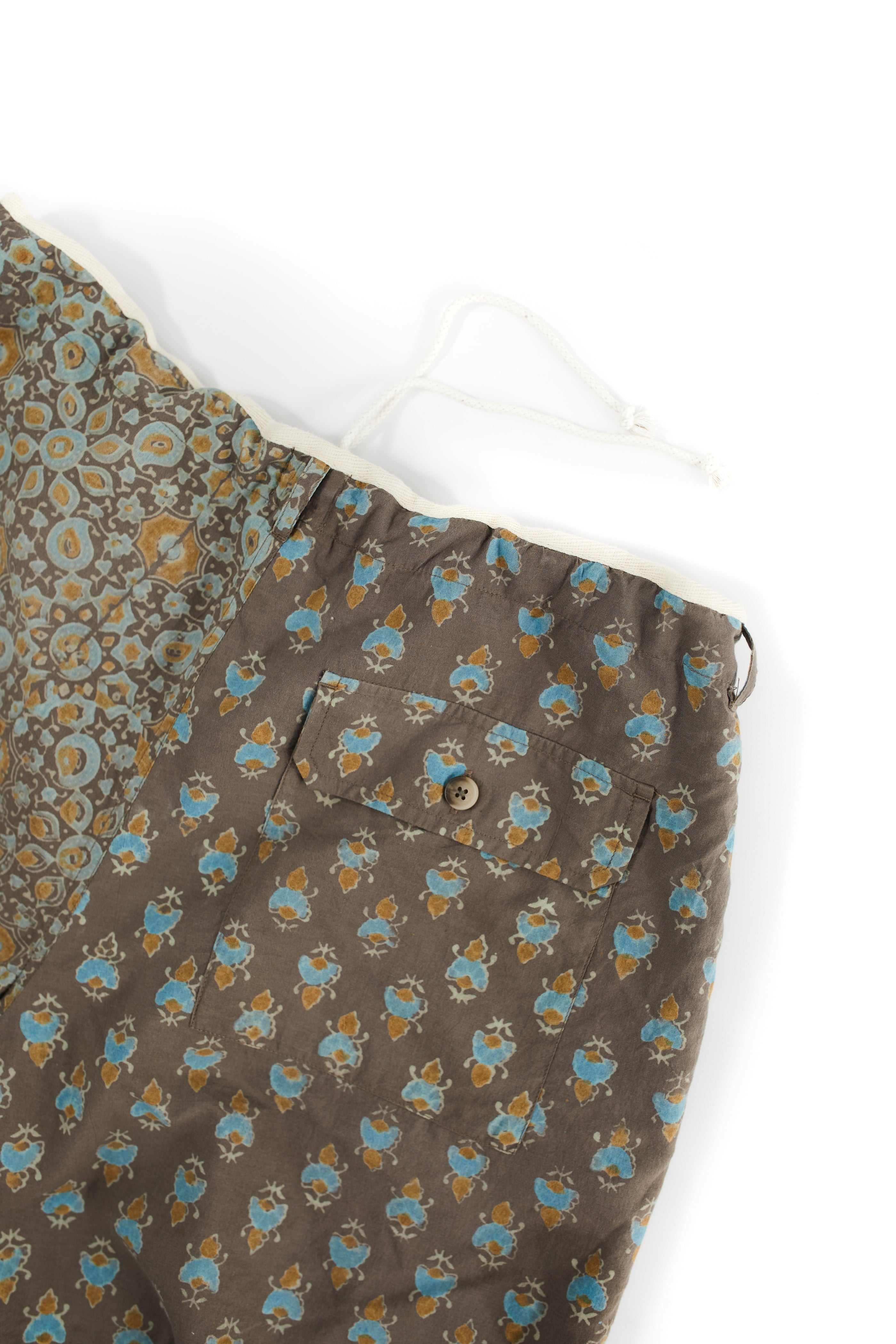 SHELTER CAMP SHORT - SILT / INDIGO / TURMERIC BAGRU BLOCK PRINTED COTTON