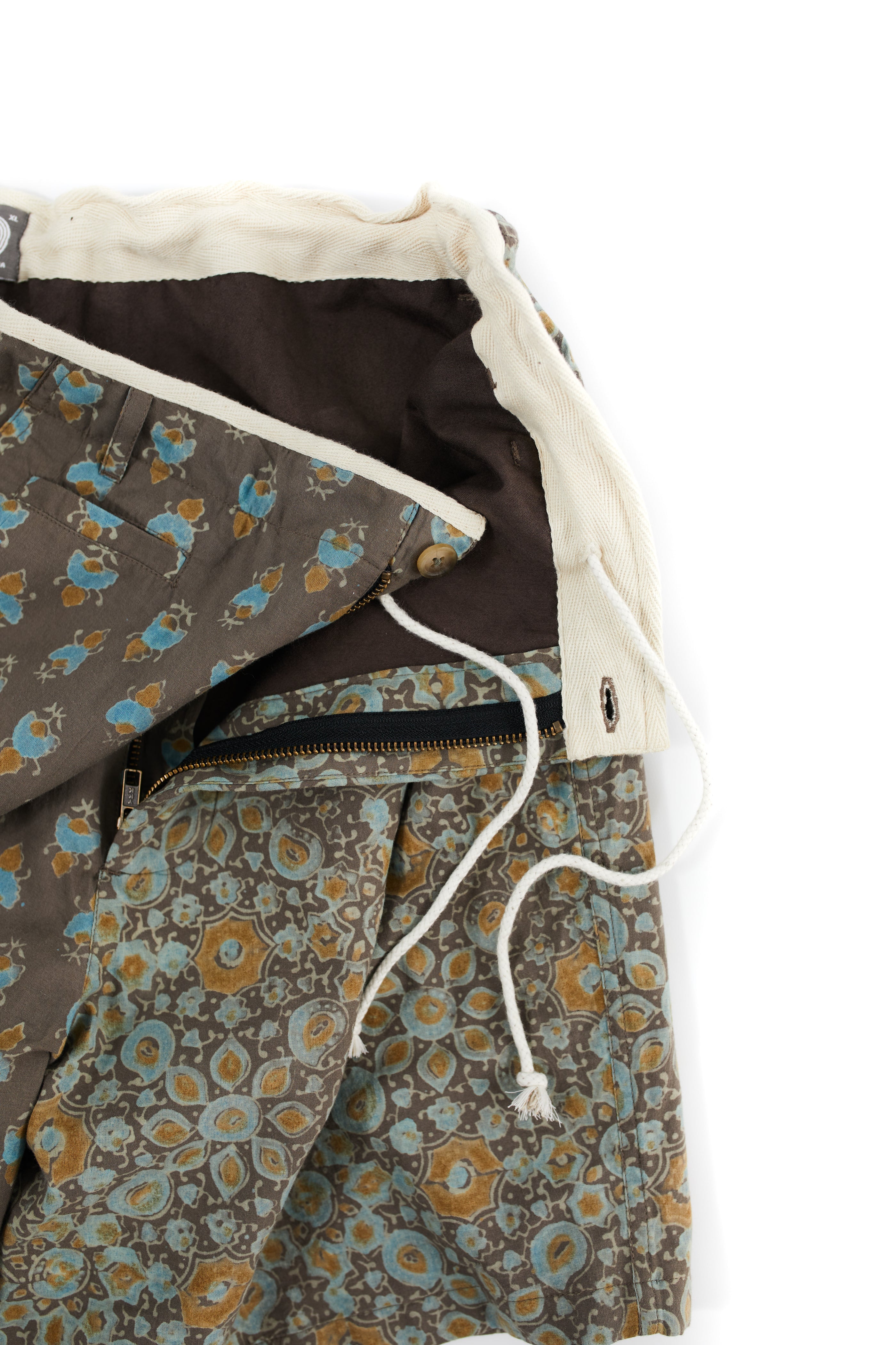 SHELTER CAMP SHORT - SILT / INDIGO / TURMERIC BAGRU BLOCK PRINTED COTTON