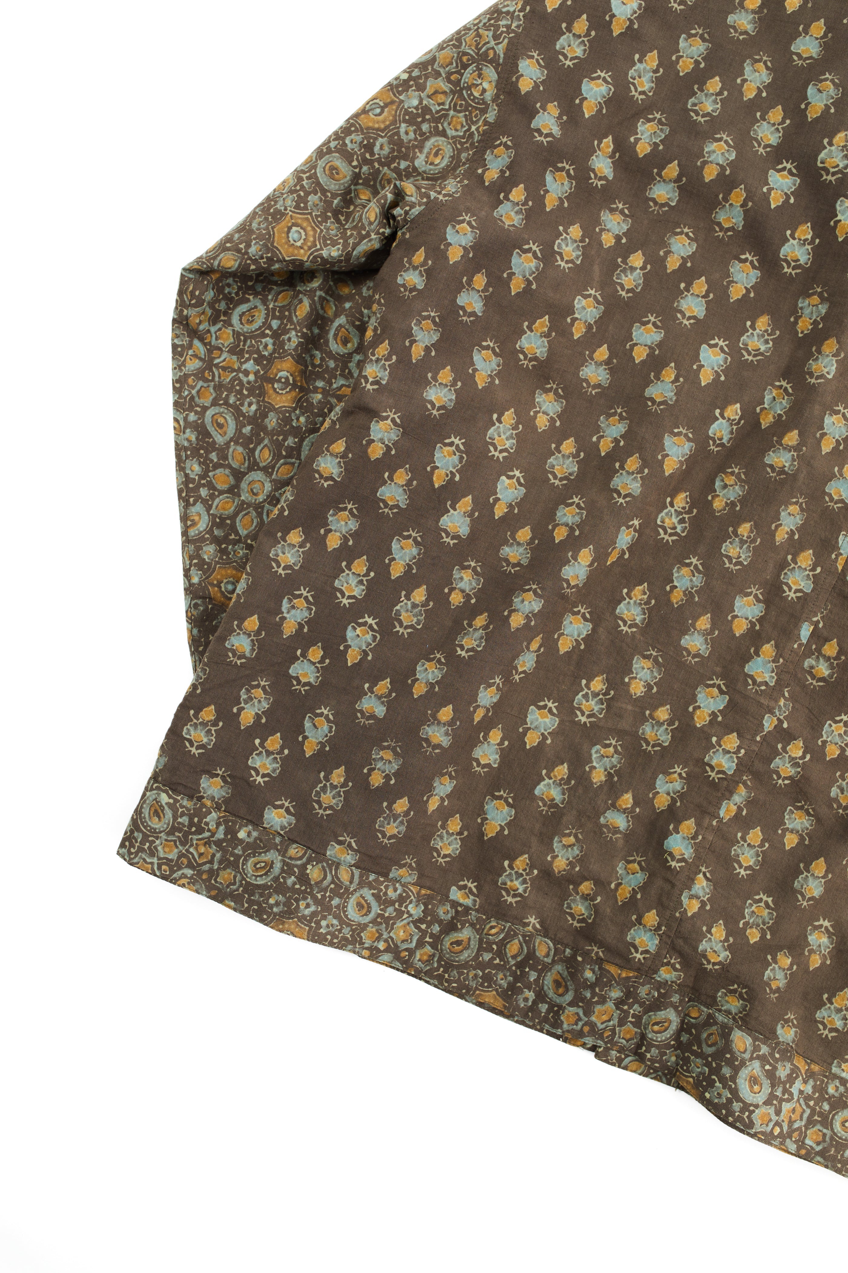 LASKY UTILITY LINER JACKET - SILT / INDIGO / TURMERIC BAGRU BLOCK PRINTED COTTON