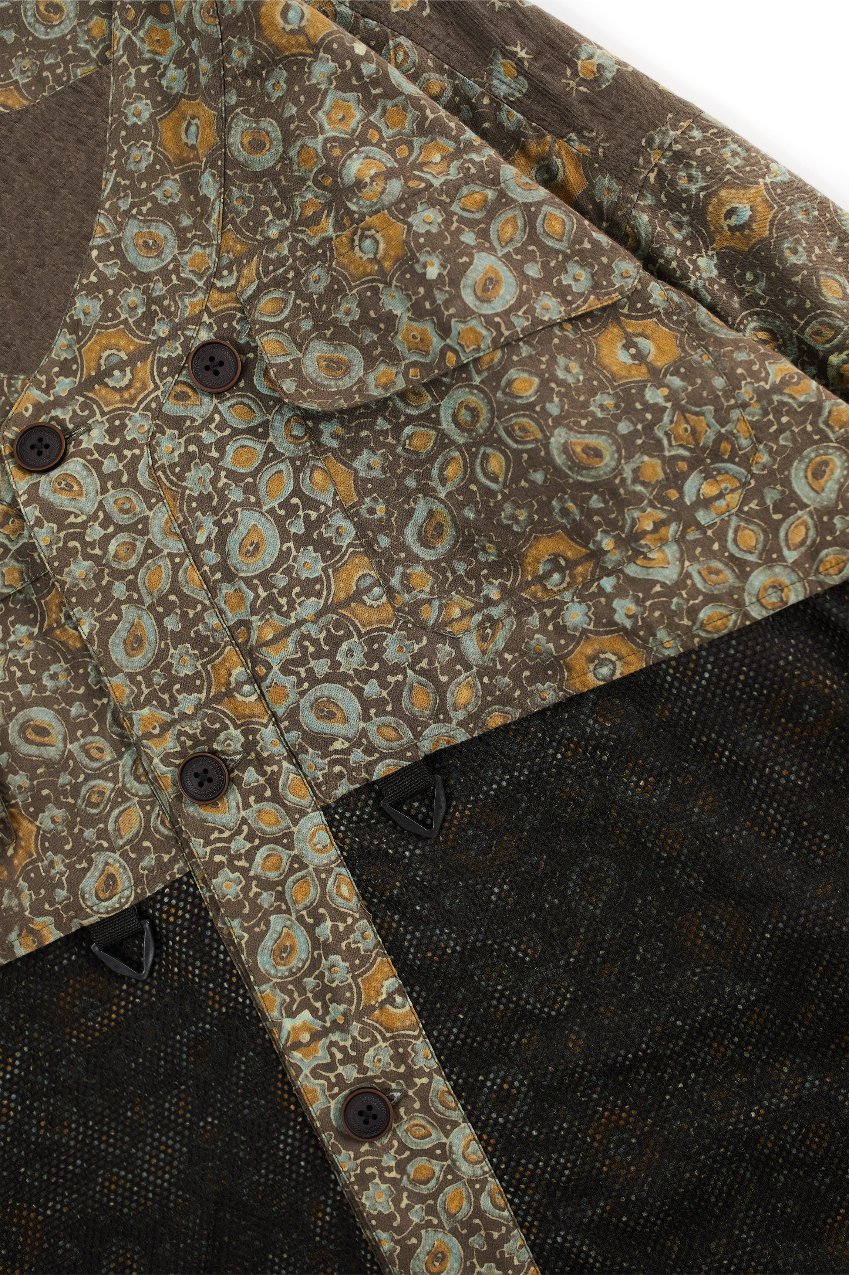 LASKY UTILITY LINER JACKET - SILT / INDIGO / TURMERIC BAGRU BLOCK PRINTED COTTON