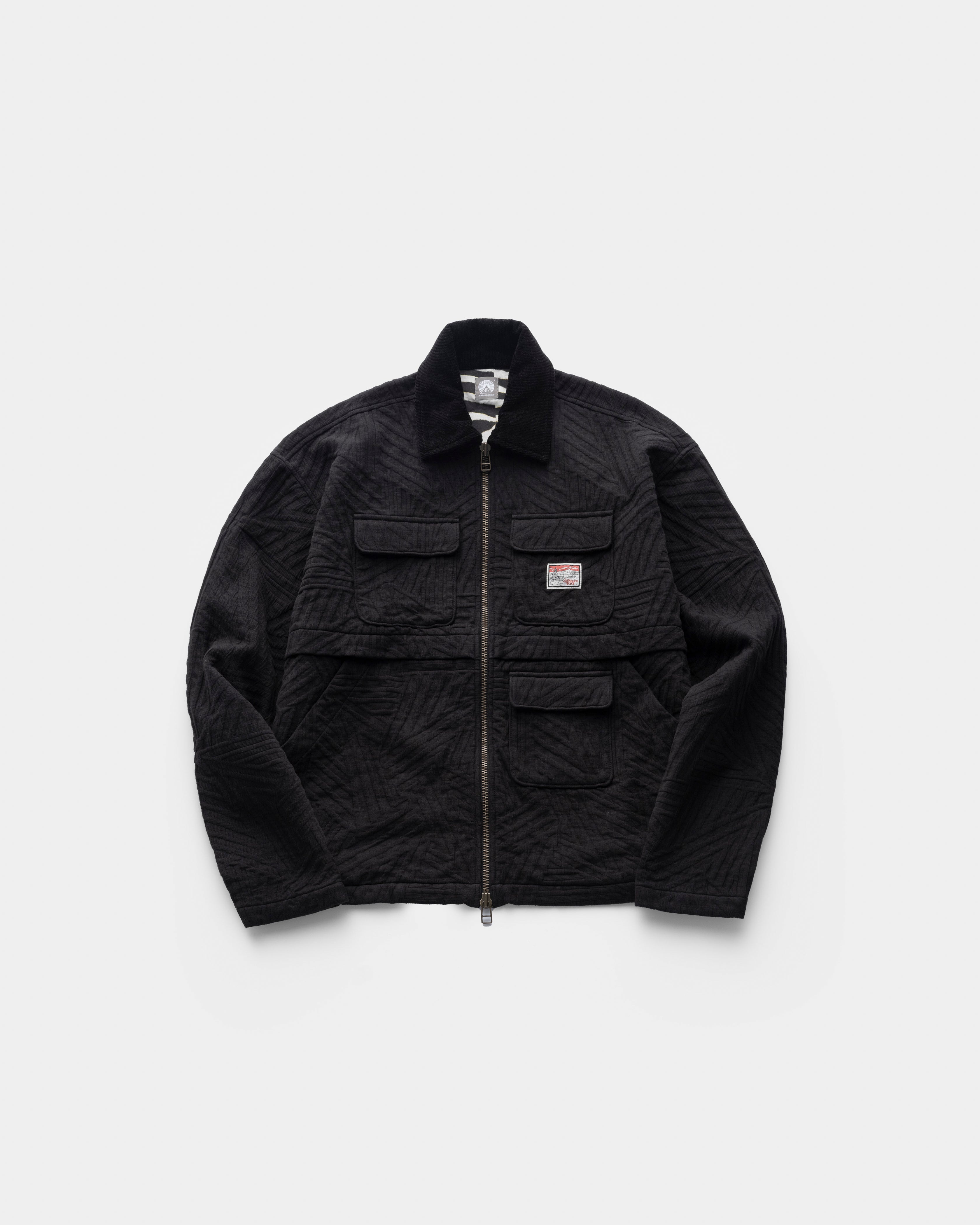 ABAIR CHORE JACKET - BLACK SAIL JACQUARD COTTON – 18 East