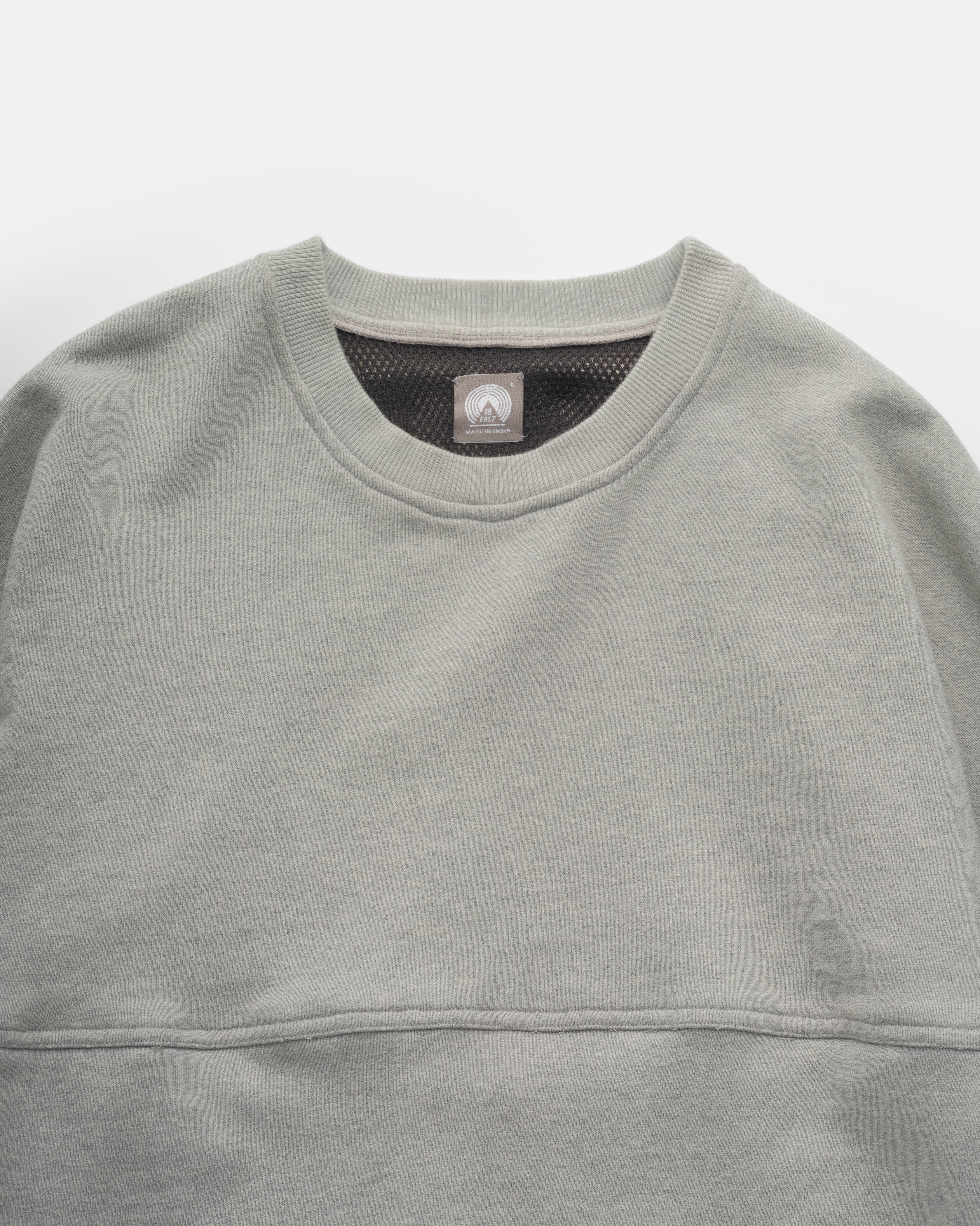 REHBEIN VENTED CREWNECK - GRAY HEATHER 19oz. LOOPBACK TERRY