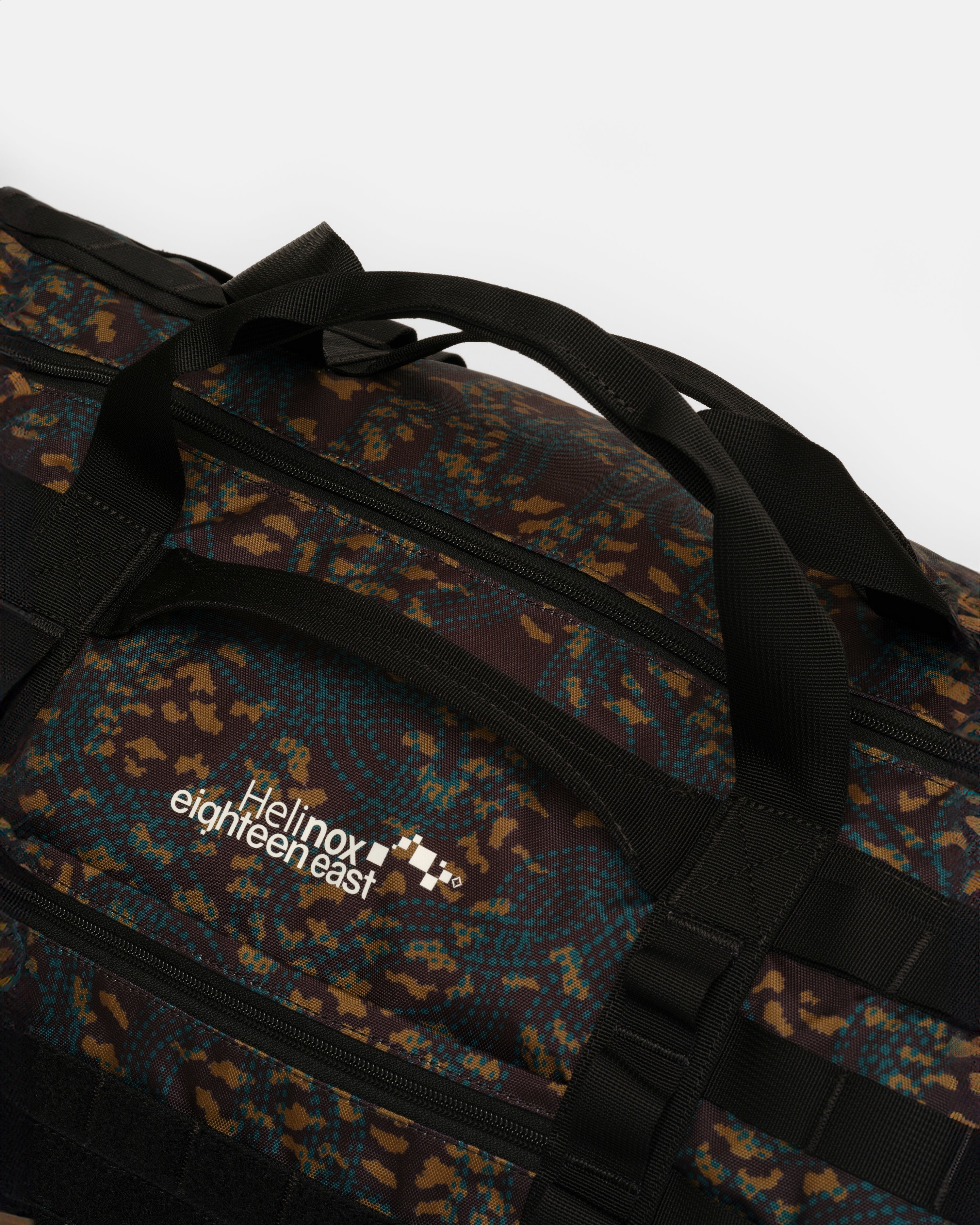 HELINOX TACTICAL FIELD DUFFLE BAG 60L - OBSIDIAN "TRACKS" PRINTED 600D RECYCLED POLYESTER CANVAS