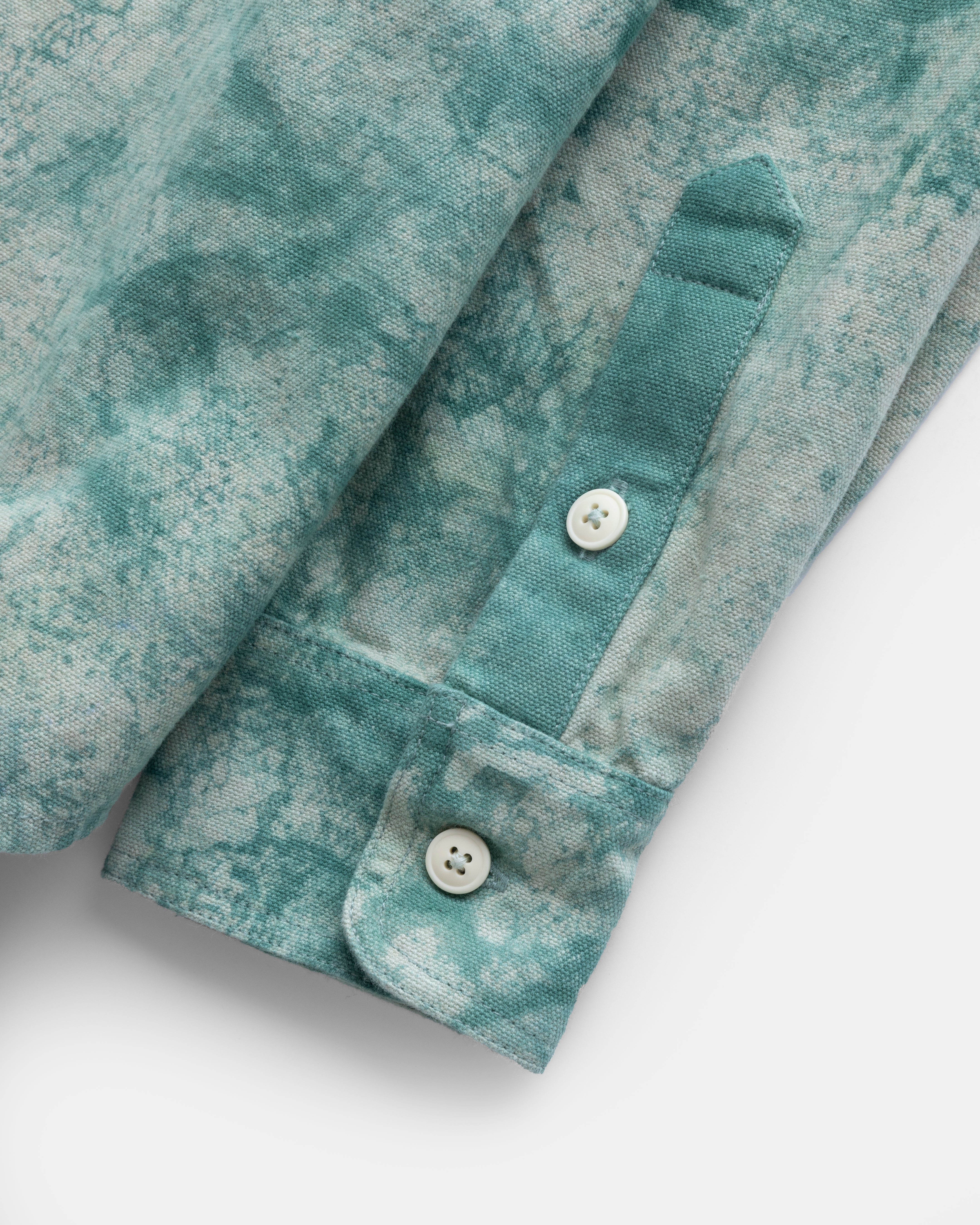 WOLF BUTTON-DOWN SHIRT - GRASS DABU DYED OXFORD CLOTH – 18 East