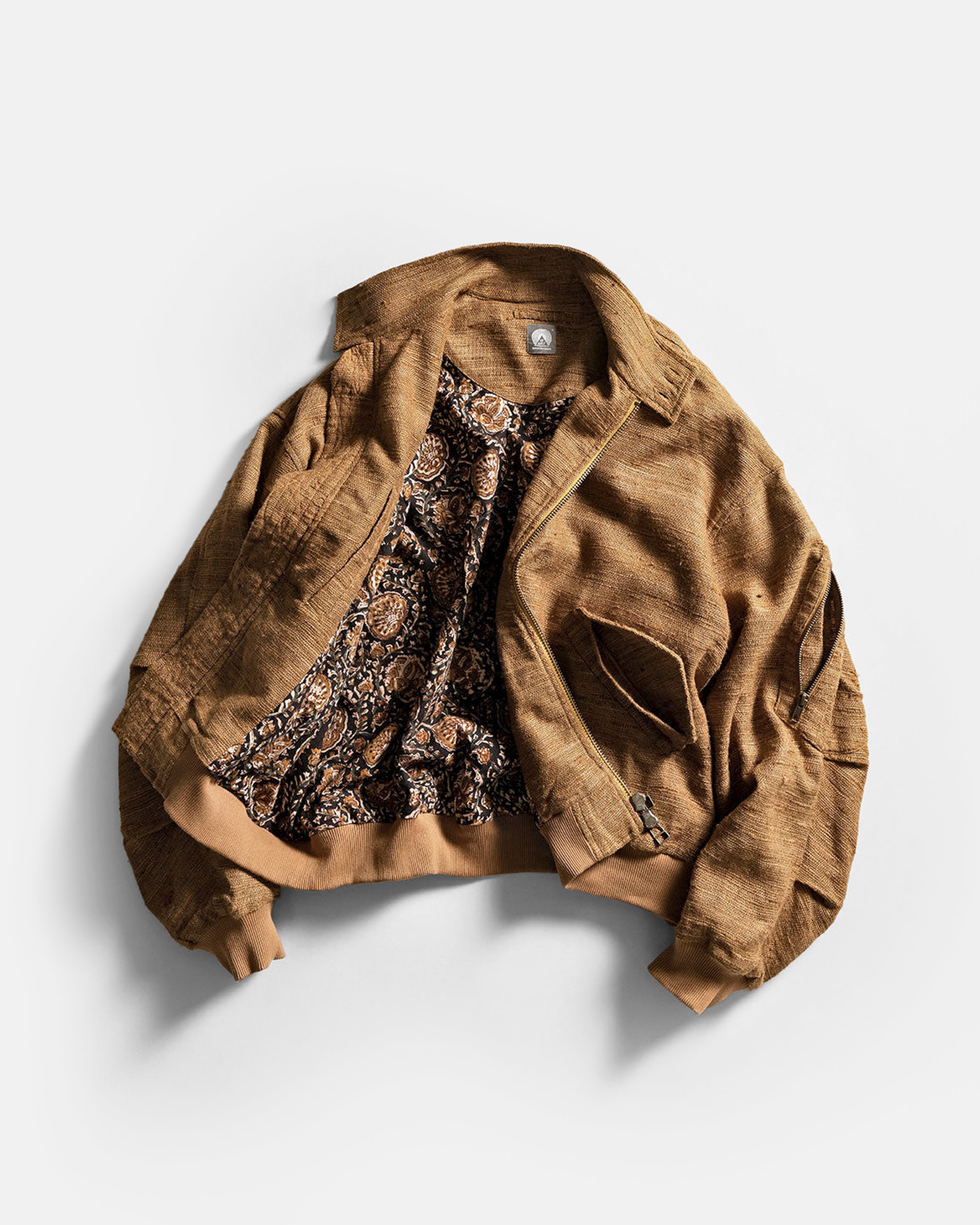 DANILO HARRINGTON JACKET - NEW TEAK HANDWOVEN MATKA SILK