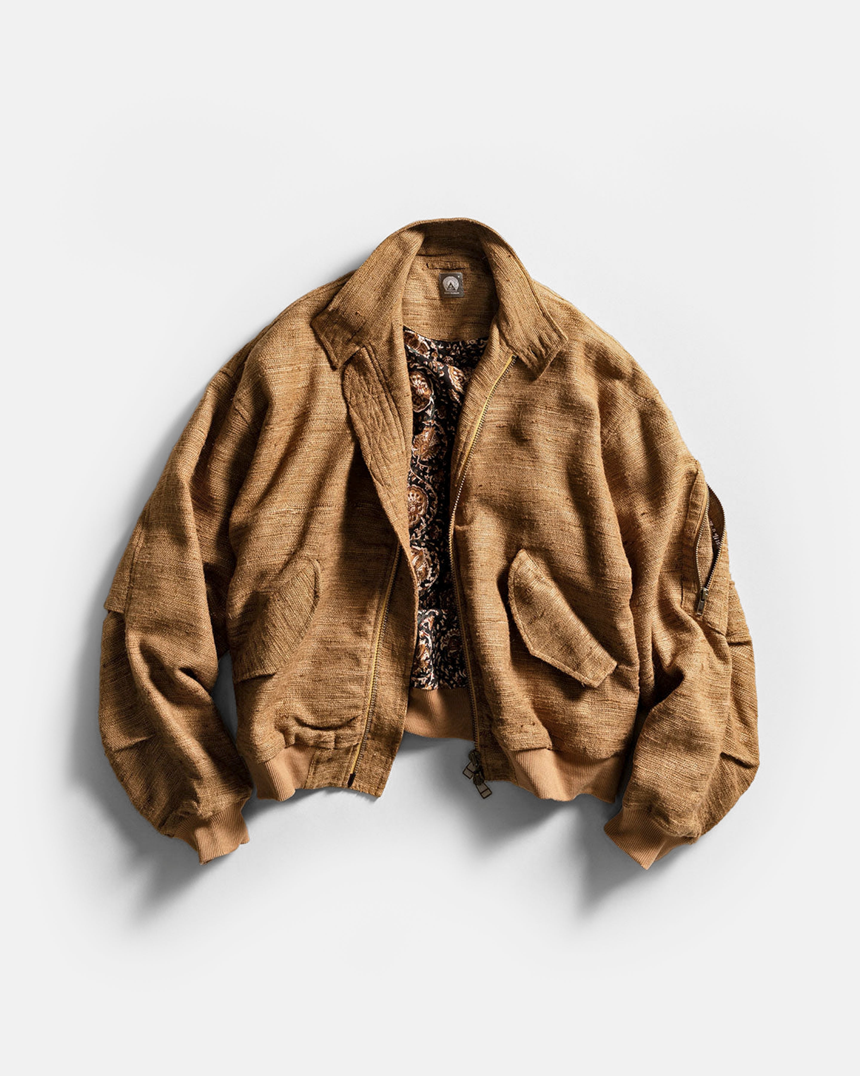 DANILO HARRINGTON JACKET - NEW TEAK HANDWOVEN MATKA SILK