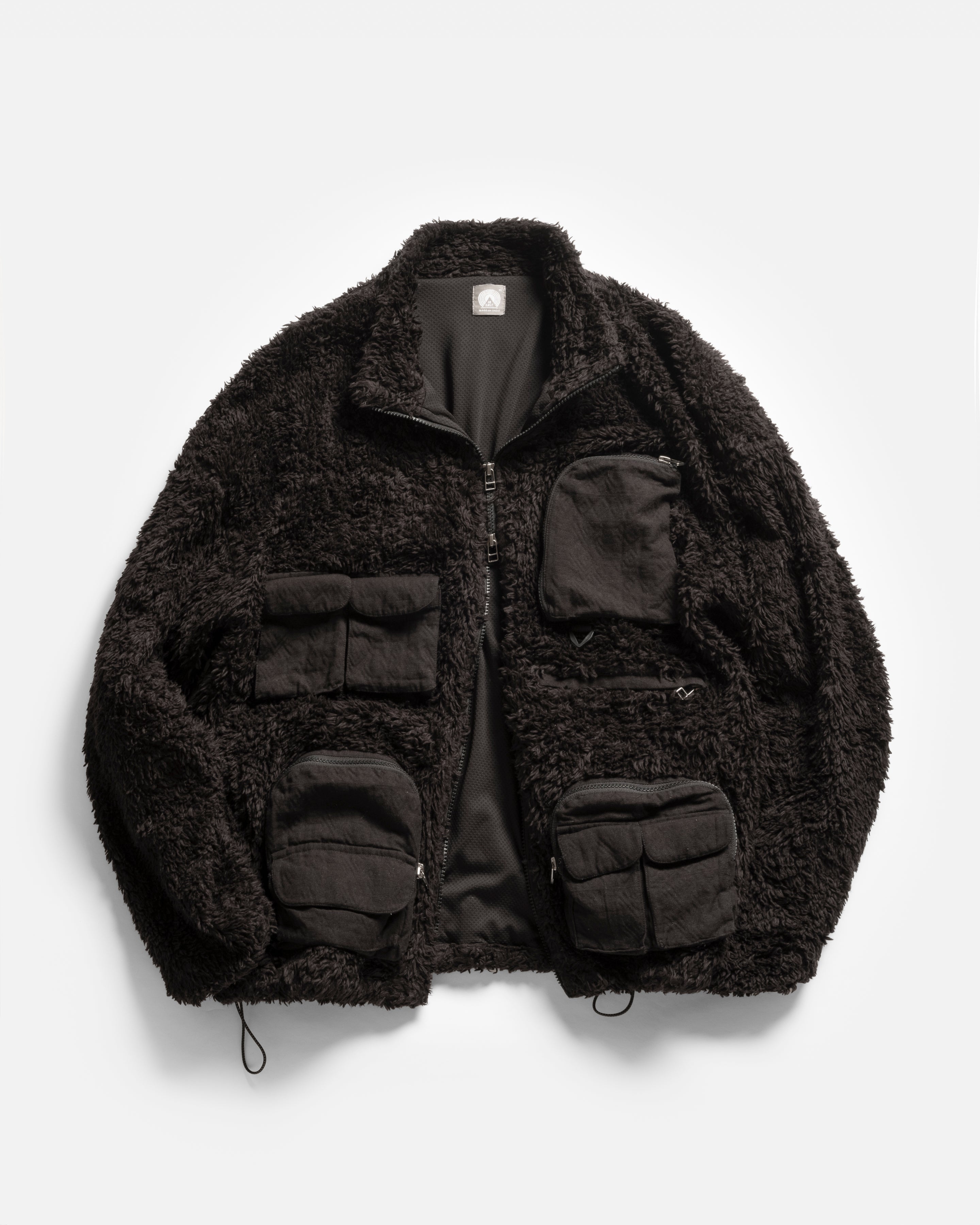 BANKS UTILITY FLEECE - BLACK ORGANIC ORGANIC COTTON SHERPA AND