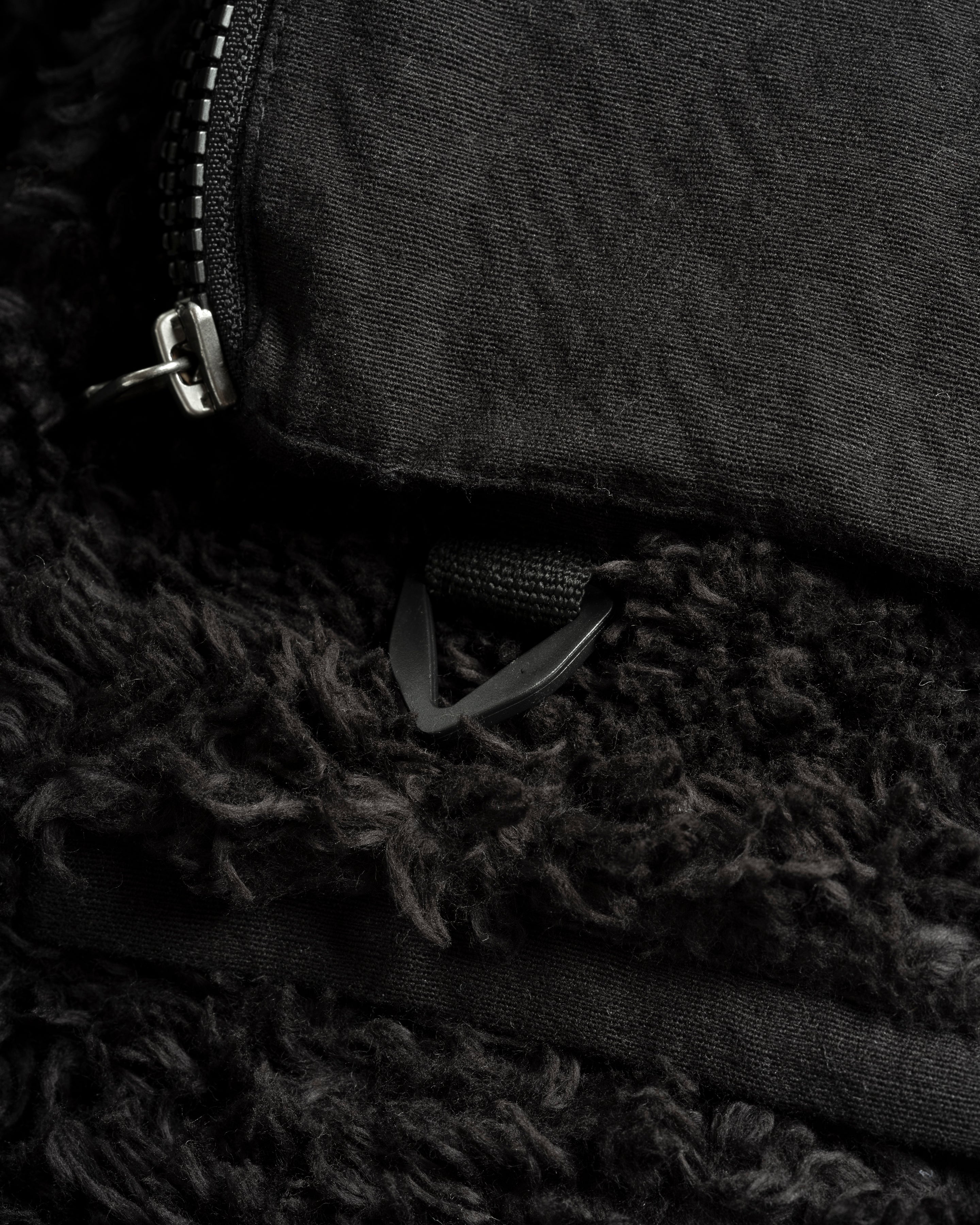 BANKS UTILITY FLEECE - BLACK ORGANIC ORGANIC COTTON SHERPA AND