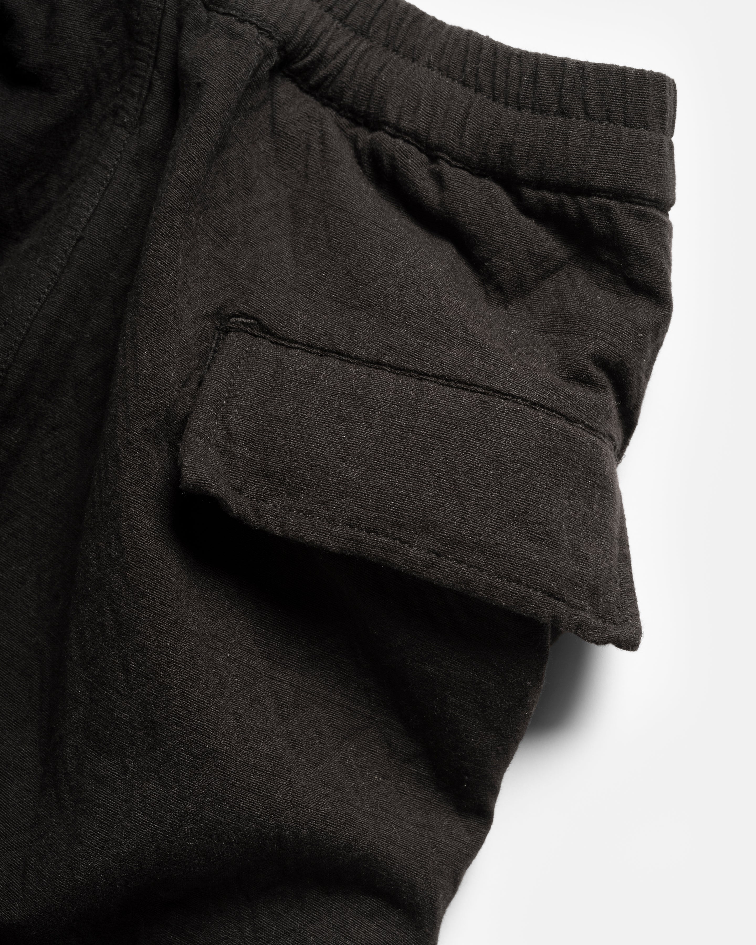 GORECKI CARGO PANT - BLACK DOUBLE WEAVE JACQUARD COTTON