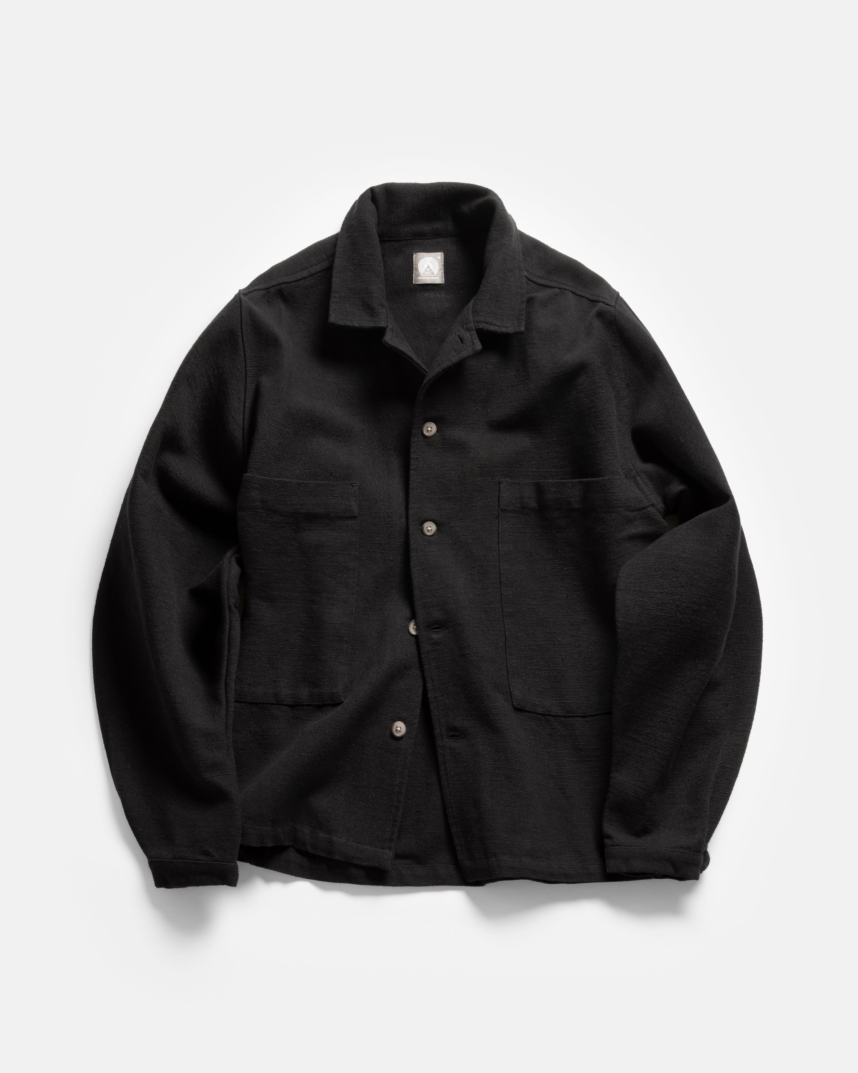 SAM SHIRT JACKET - BLACK HANDSPUN COTTON CANVAS