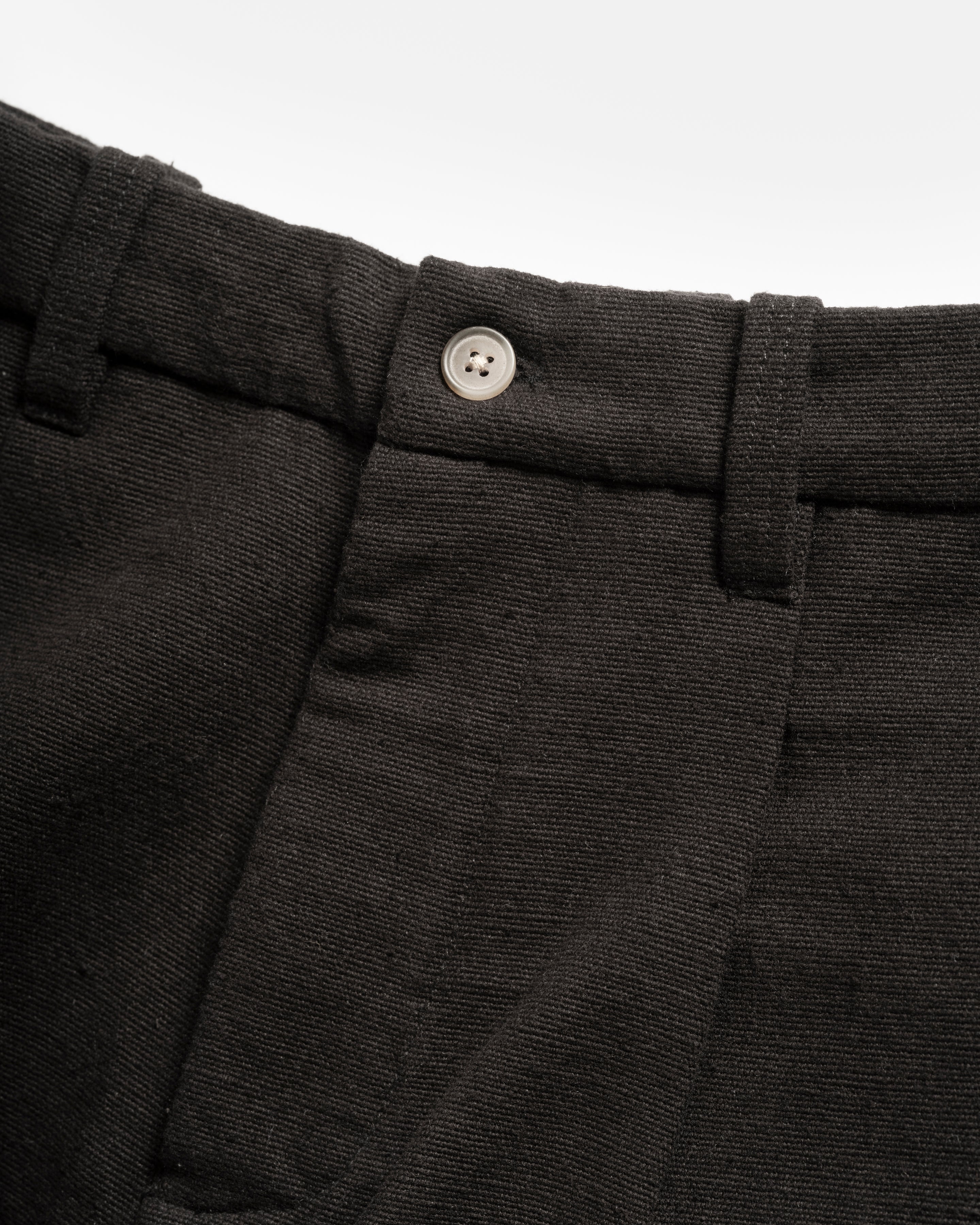 JIAN SINGLE PLEAT PANT - BLACK HANDSPUN COTTON CANVAS