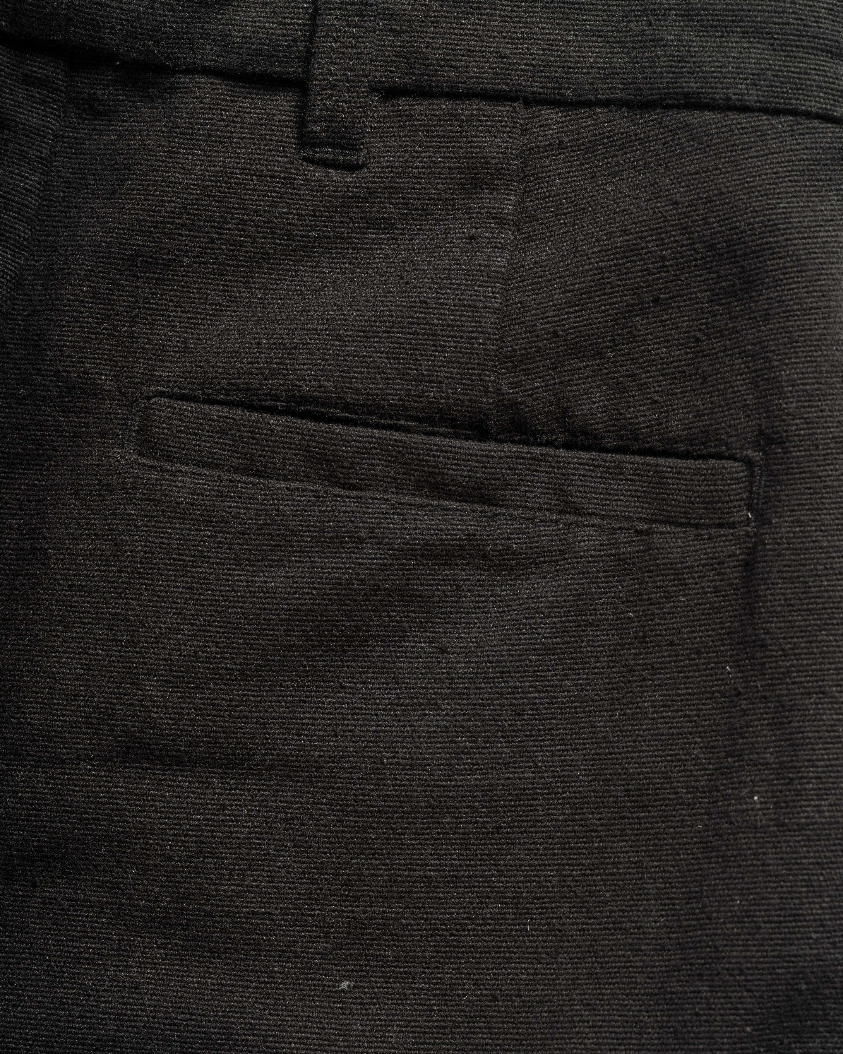 JIAN SINGLE PLEAT PANT - BLACK HANDSPUN COTTON CANVAS