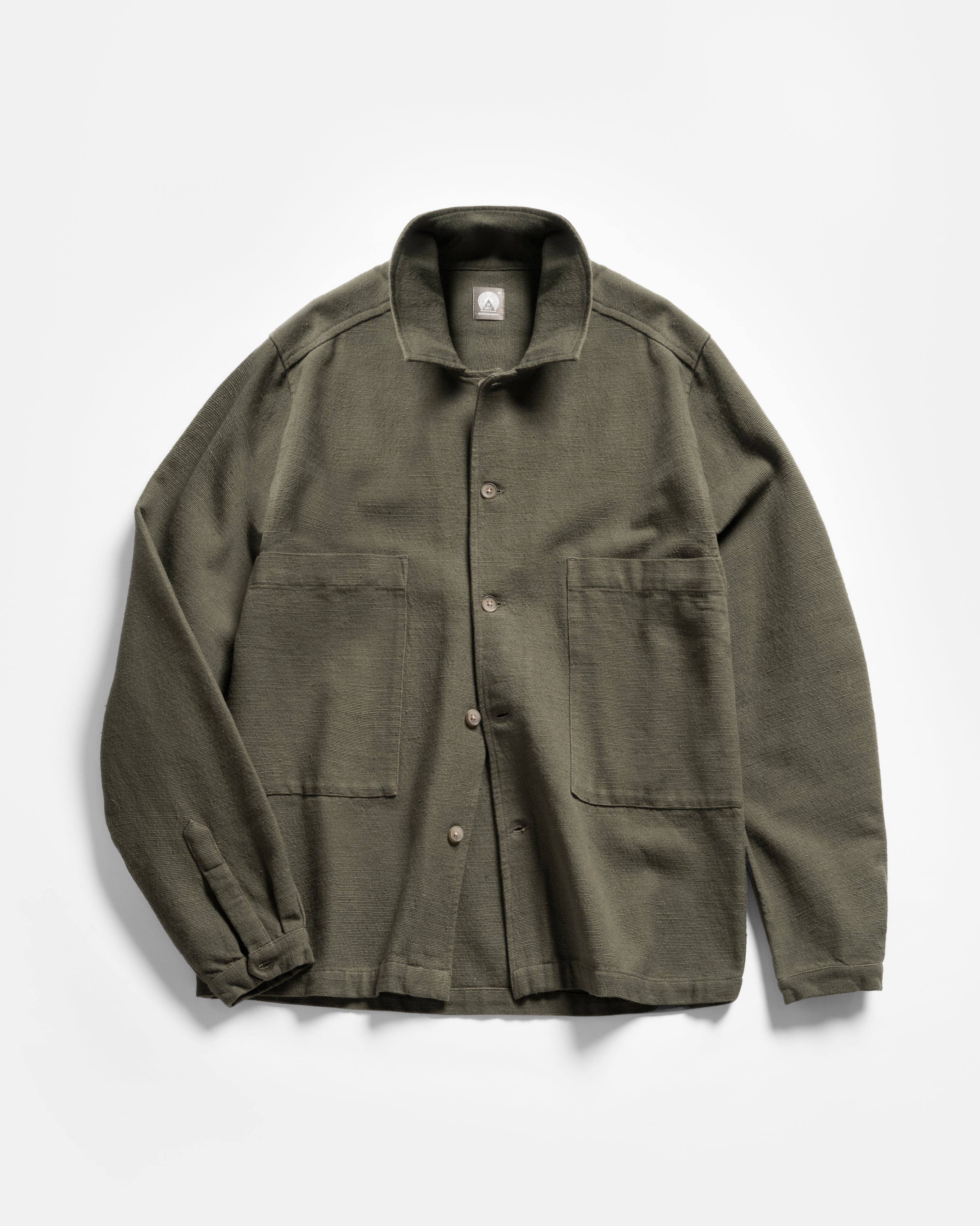 SAM SHIRT JACKET - RIFLE GREEN HANDSPUN COTTON CANVAS